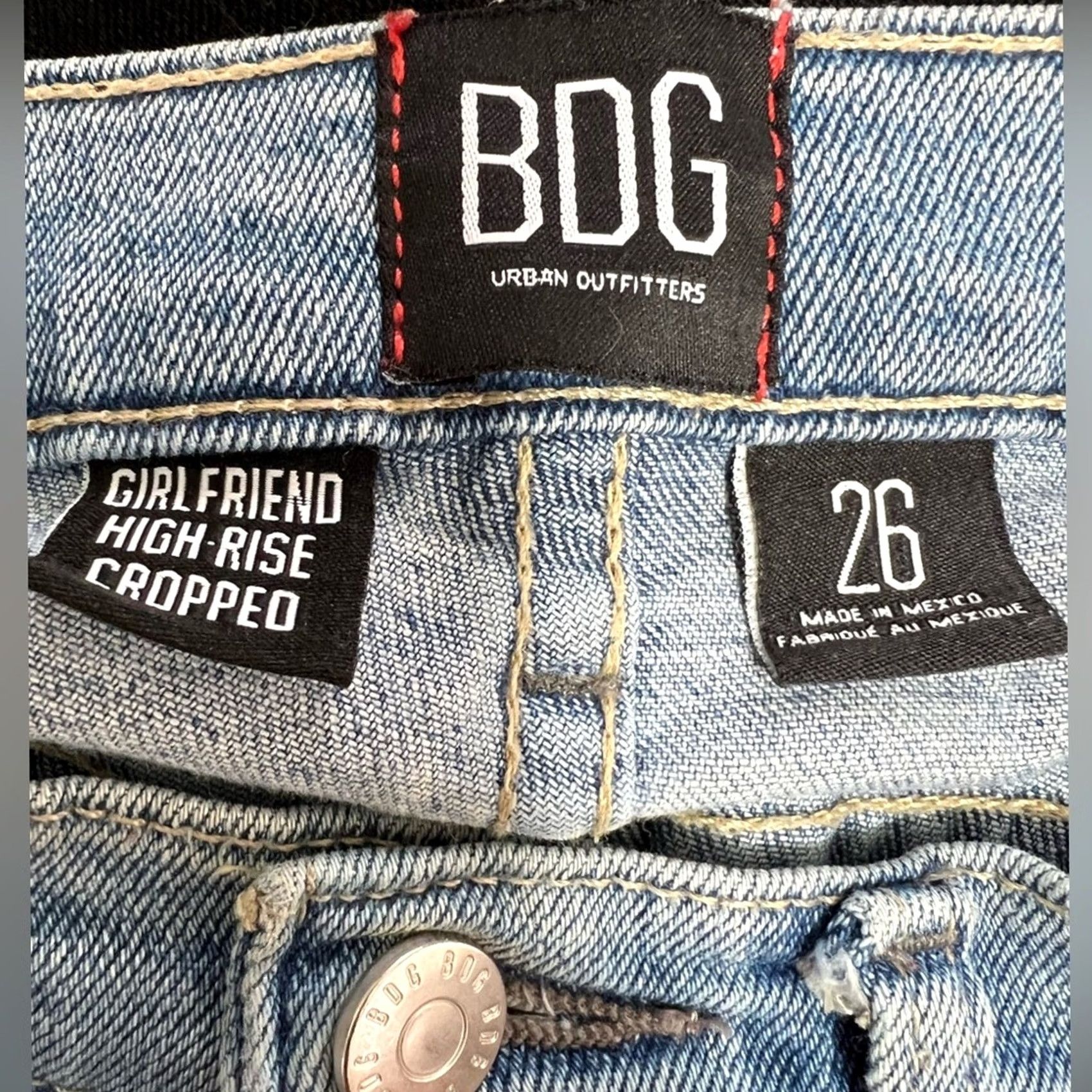 Bdg BDG Urban Outfitters Women's Jeans Cropped Girlfriend High Rise 26 Blue Str Much Size 26" / US 2 / IT 38 - 7 Thumbnail