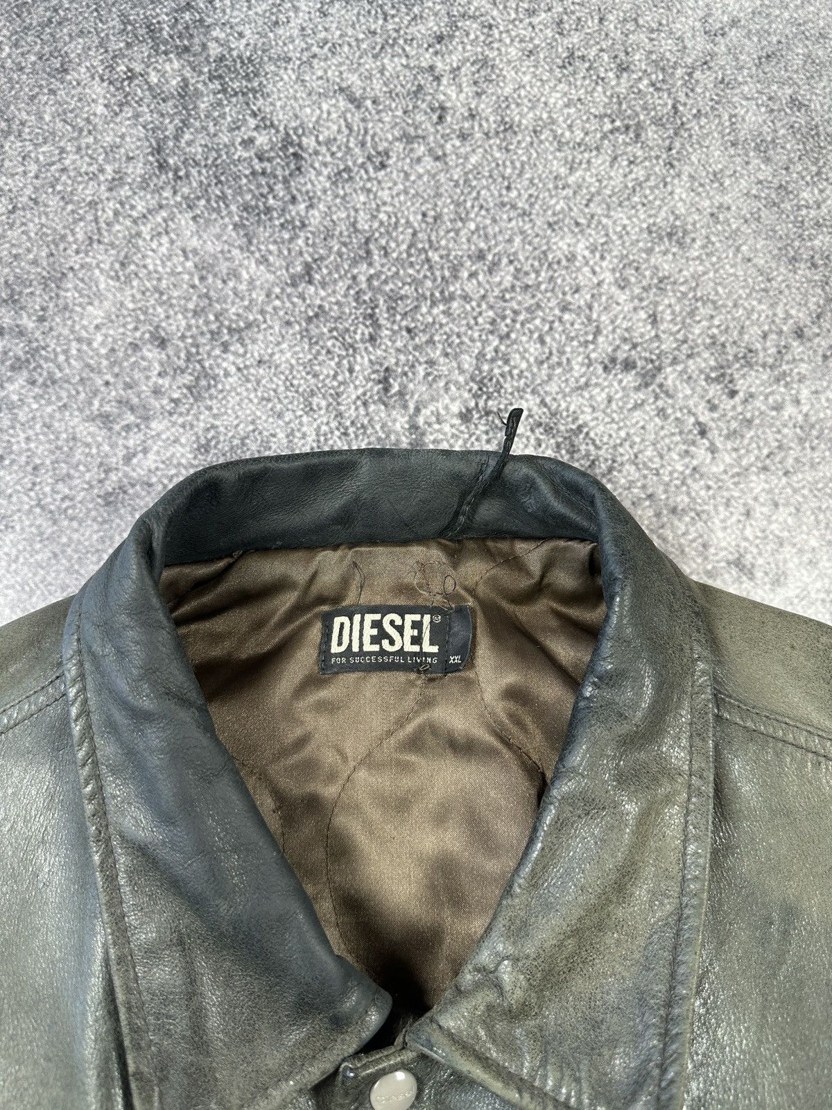 Diesel Vintage 90s Leather Diesel Bomber Jacket Streetwear XL USA Size US XL / EU 56 / 4 - 4 Thumbnail