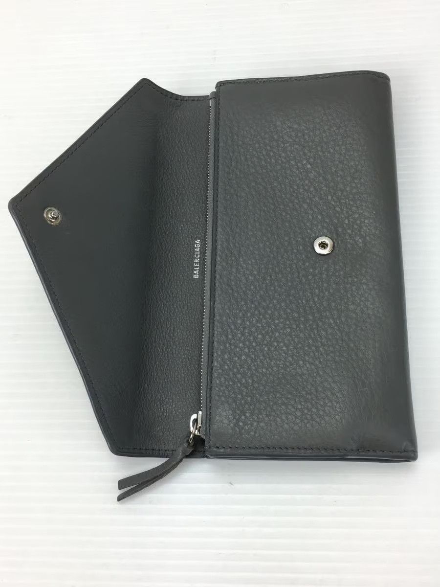 Balenciaga Balenciaga Paper Leather Long Wallet Grey Size ONE SIZE - 4 Thumbnail