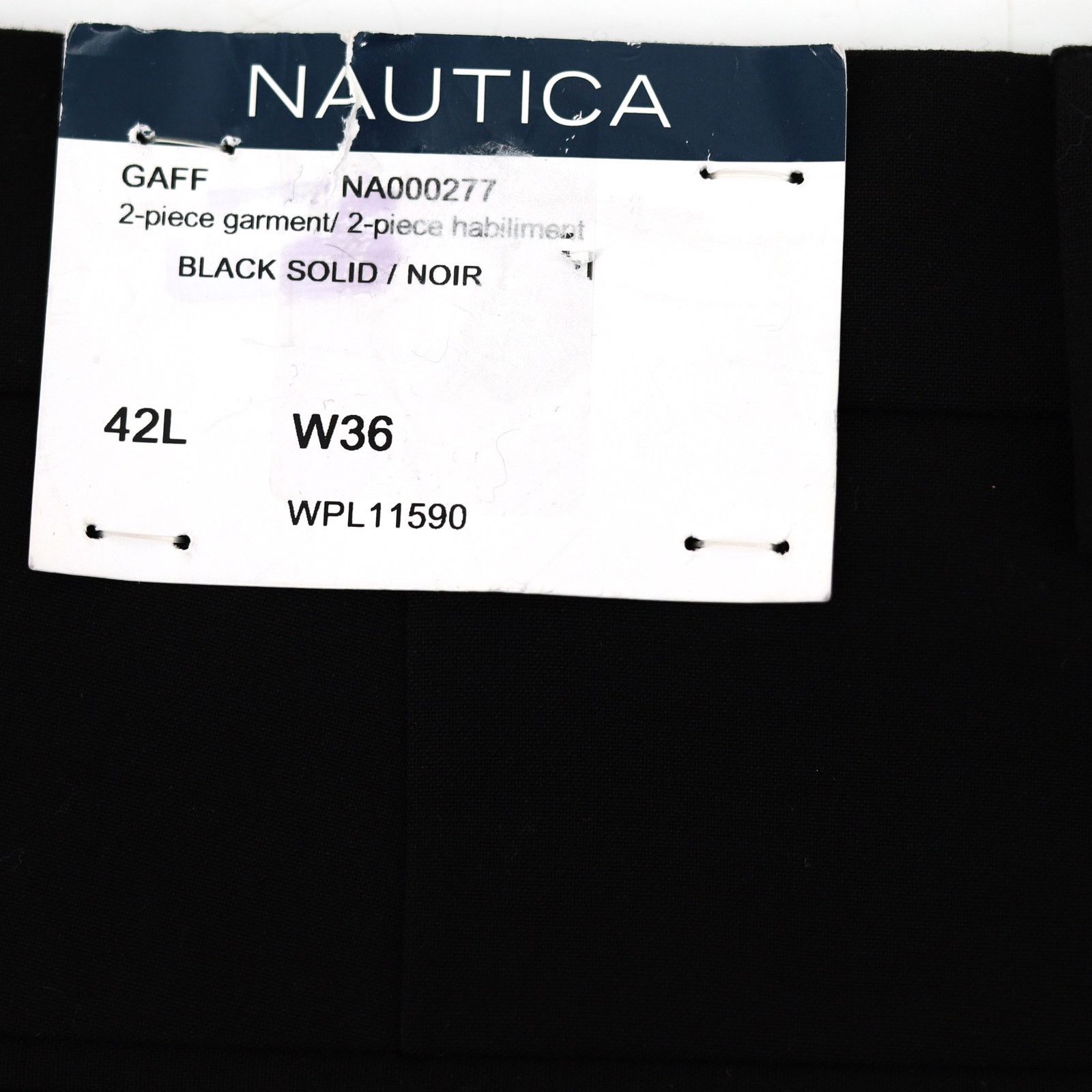 Nautica Nautica Men's Black Modern-Fit Dress Pants Size W36 L33 Size US 36 / EU 52 - 6 Thumbnail