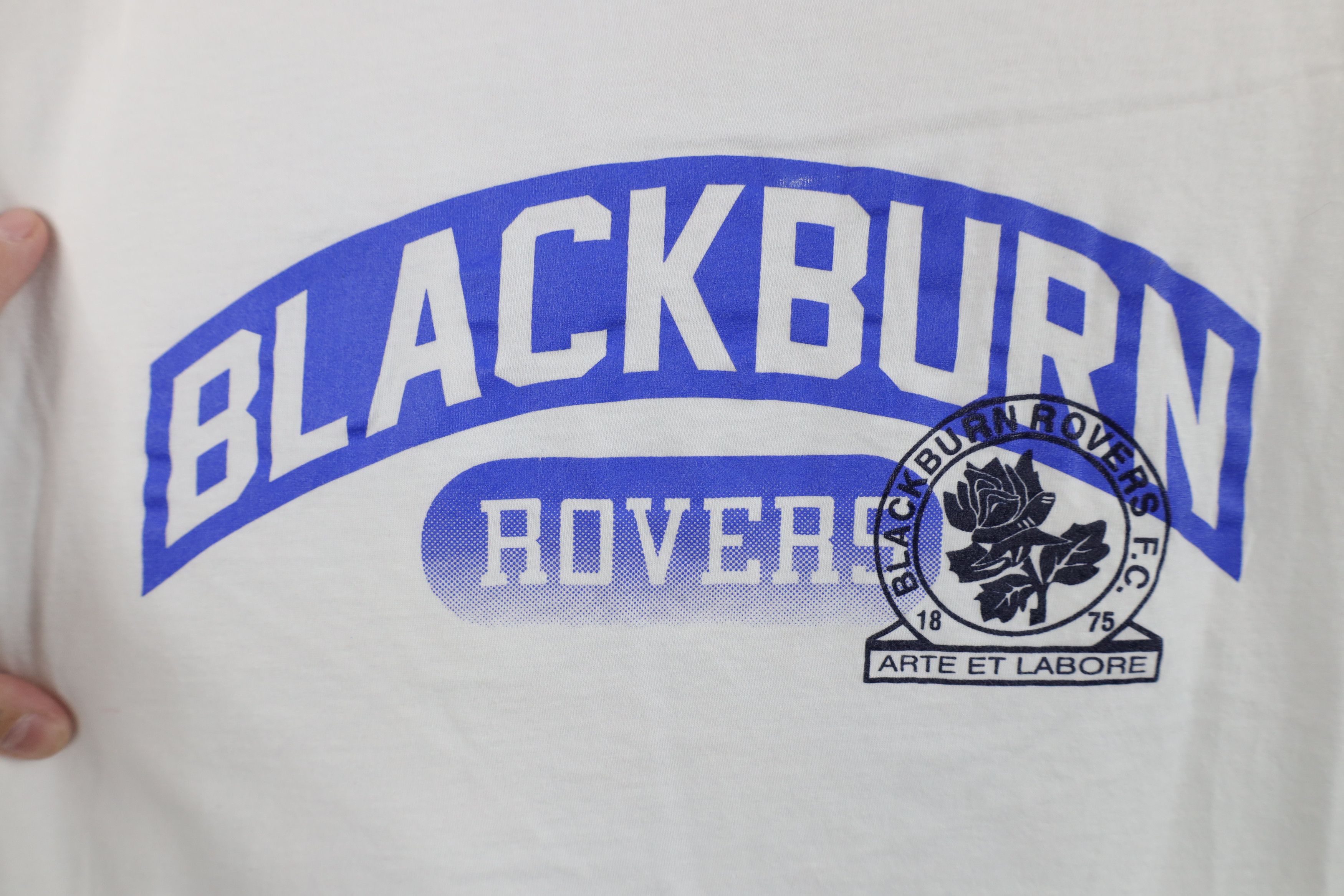 Vintage Retro Blackburn Rovers FC Football Soccer T-Shirt White Size US M / EU 48-50 / 2 - 4 Thumbnail