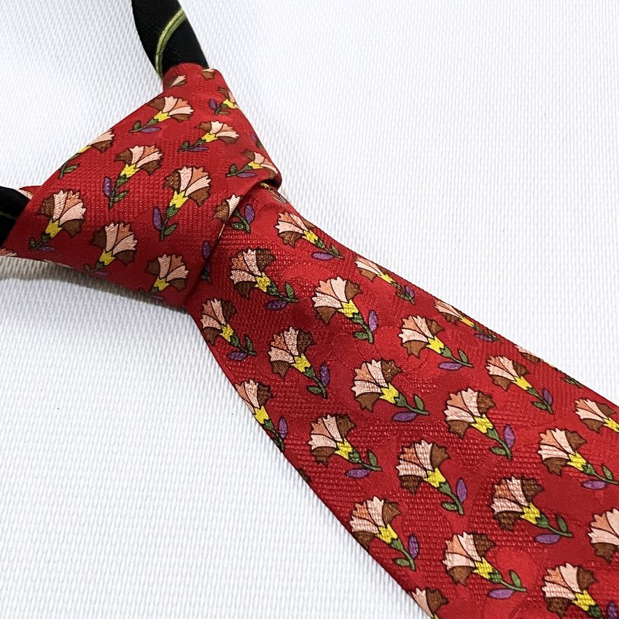 Leonard Paris Leonard Paris Mixed Floral And Striped Design Neck Tie Size ONE SIZE - 1 Thumbnail