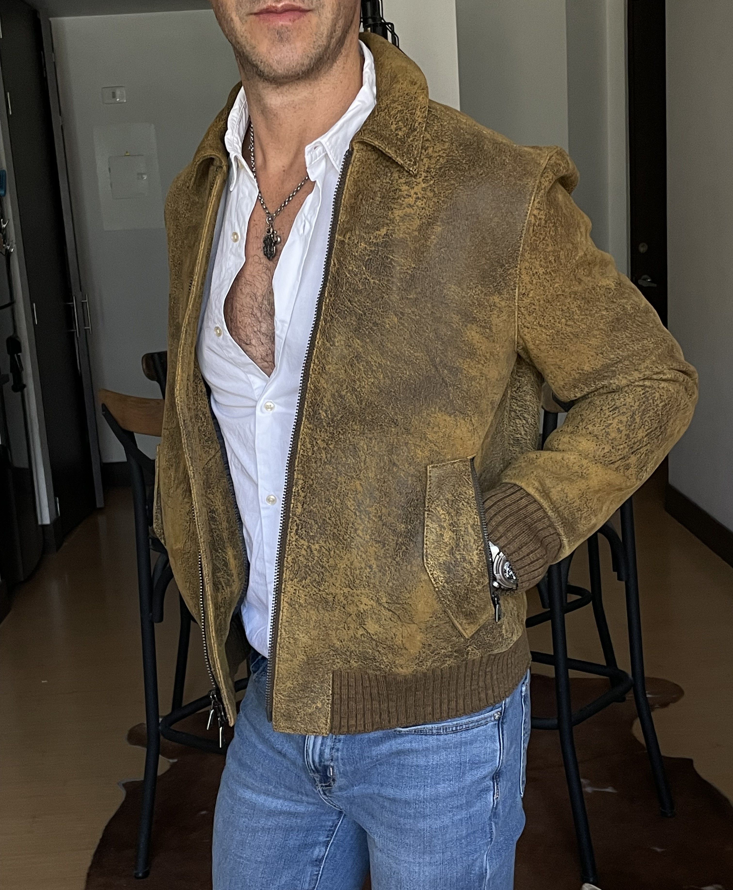 John Varvatos $2,498 JOHN VARVATOS Leather Moto Bomber Jacket Size US M / EU 48-50 / 2 - 6 Thumbnail