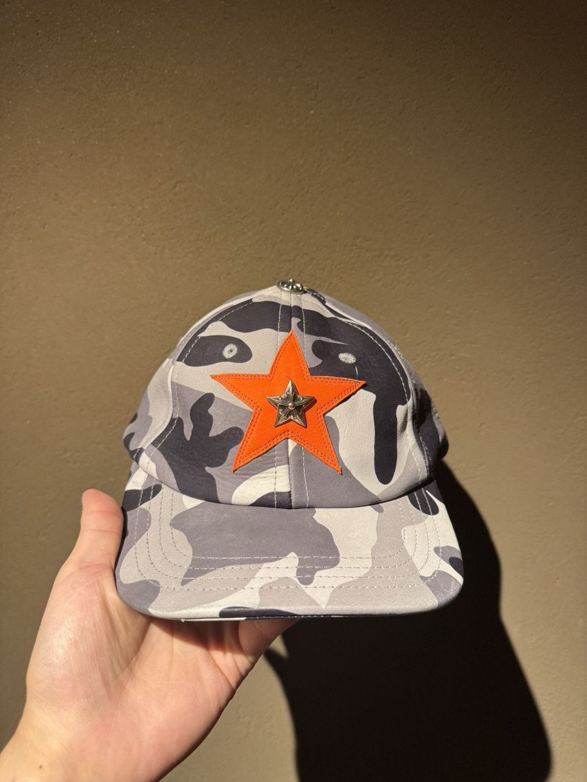 Chrome Hearts Camo Leather Cap Star Patch Hat