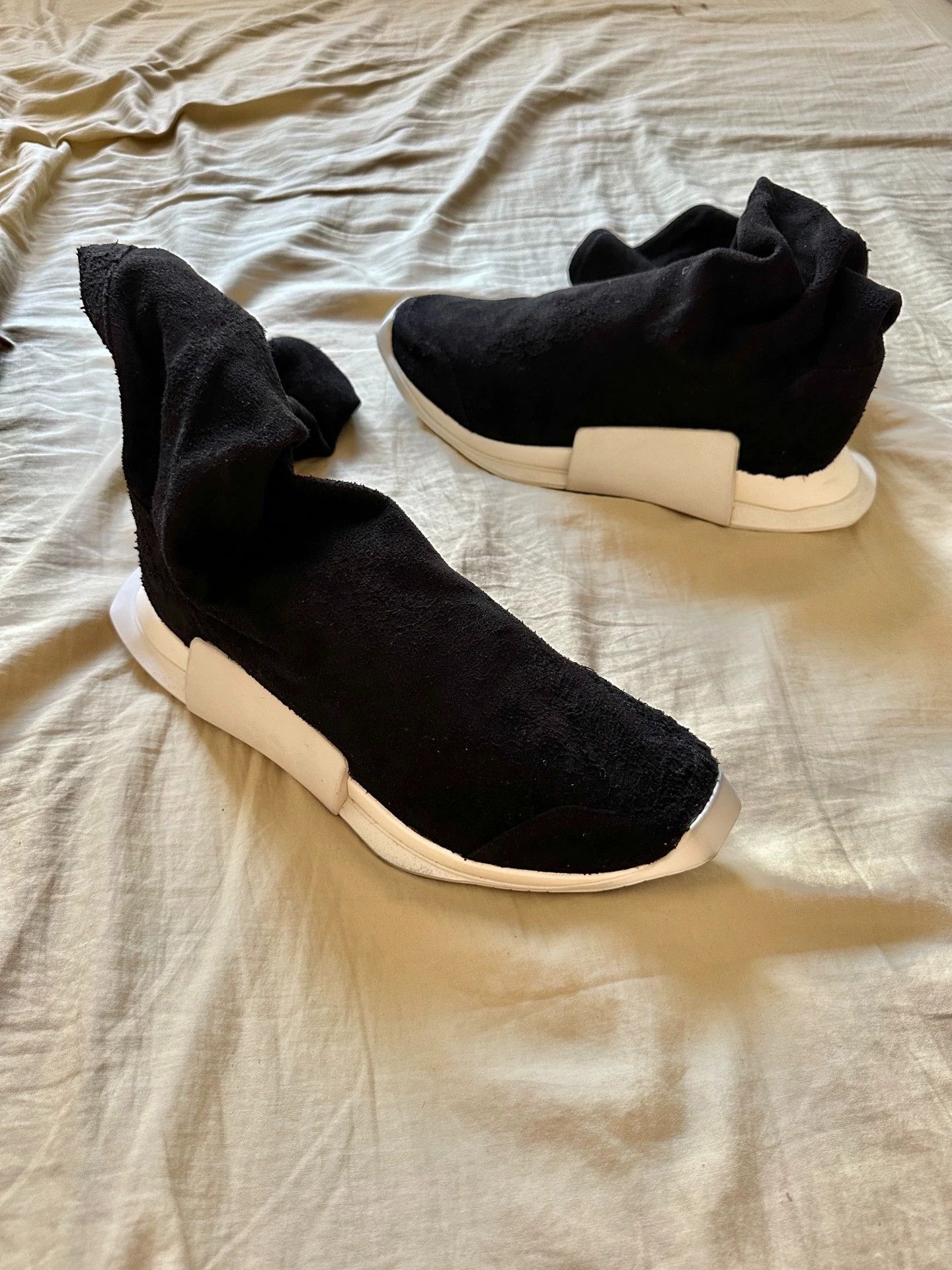 Rick Owens RO X adidas Black Long-Pile Suede Boots 42.5 EU New Size US 9 / EU 42 - 2 Thumbnail