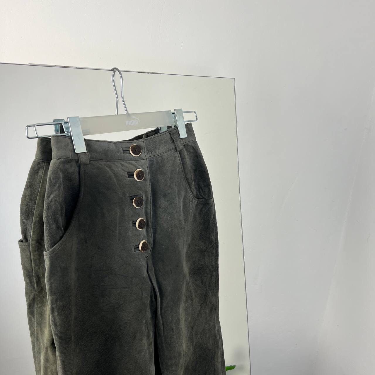 Genuine Leather Archive 90s Vintage Alphorn Goat High Landing Leather Pants Size 26" / US 2 / IT 38 - 3 Thumbnail