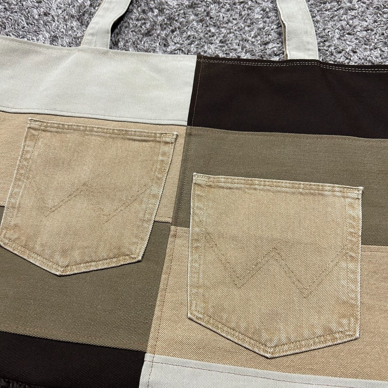 Handmade × Vintage Handmade Bag Patchwork Denim Tote Bag Shoulder Bag Canvas Size ONE SIZE - 2 Thumbnail