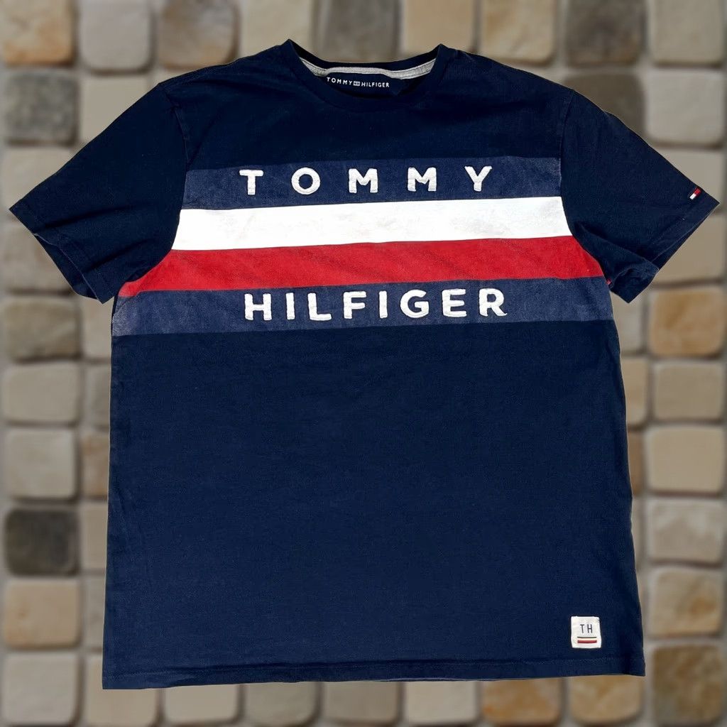 Tommy Hilfiger Tommy Hilfiger T-Shirt Man Navy Blue 100% Cotton Crew Neck Short Sleeve Size L Size US L / EU 52-54 / 3 - 1 Thumbnail