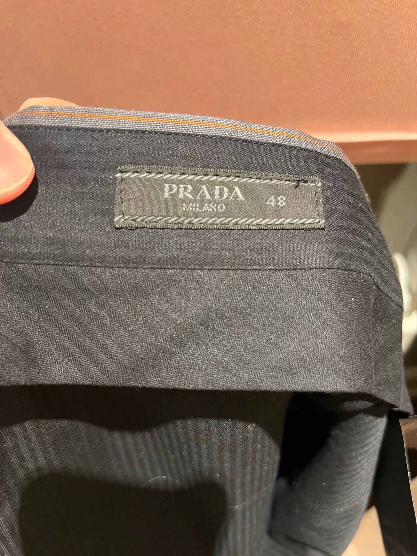 Prada Prada Gray Wide-Leg Trousers Orange Stripe 48 Size US 32 / EU 48 - 7 Thumbnail