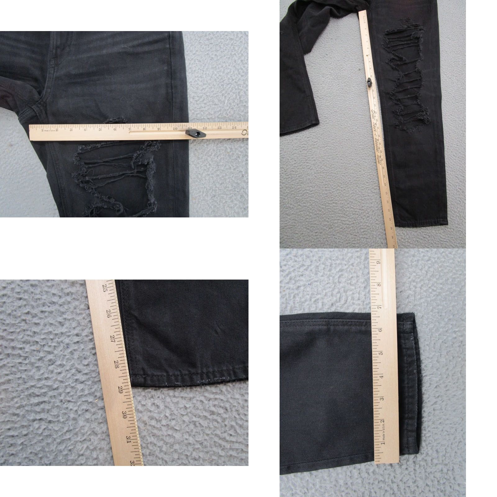 American Eagle Outfitters American Eagle Strigid Black Distressed Denim Mom Jeans Stretch Women's SZ 8 NEW Size 30" / US 8 / IT 44 - 9 Thumbnail