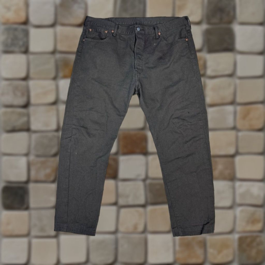 Levi's Levis 501 Jeans Mens Black Denim Tapered Leg Original Fit Logo Cotton 40x27 Size US 40 / EU 56 - 1 Thumbnail