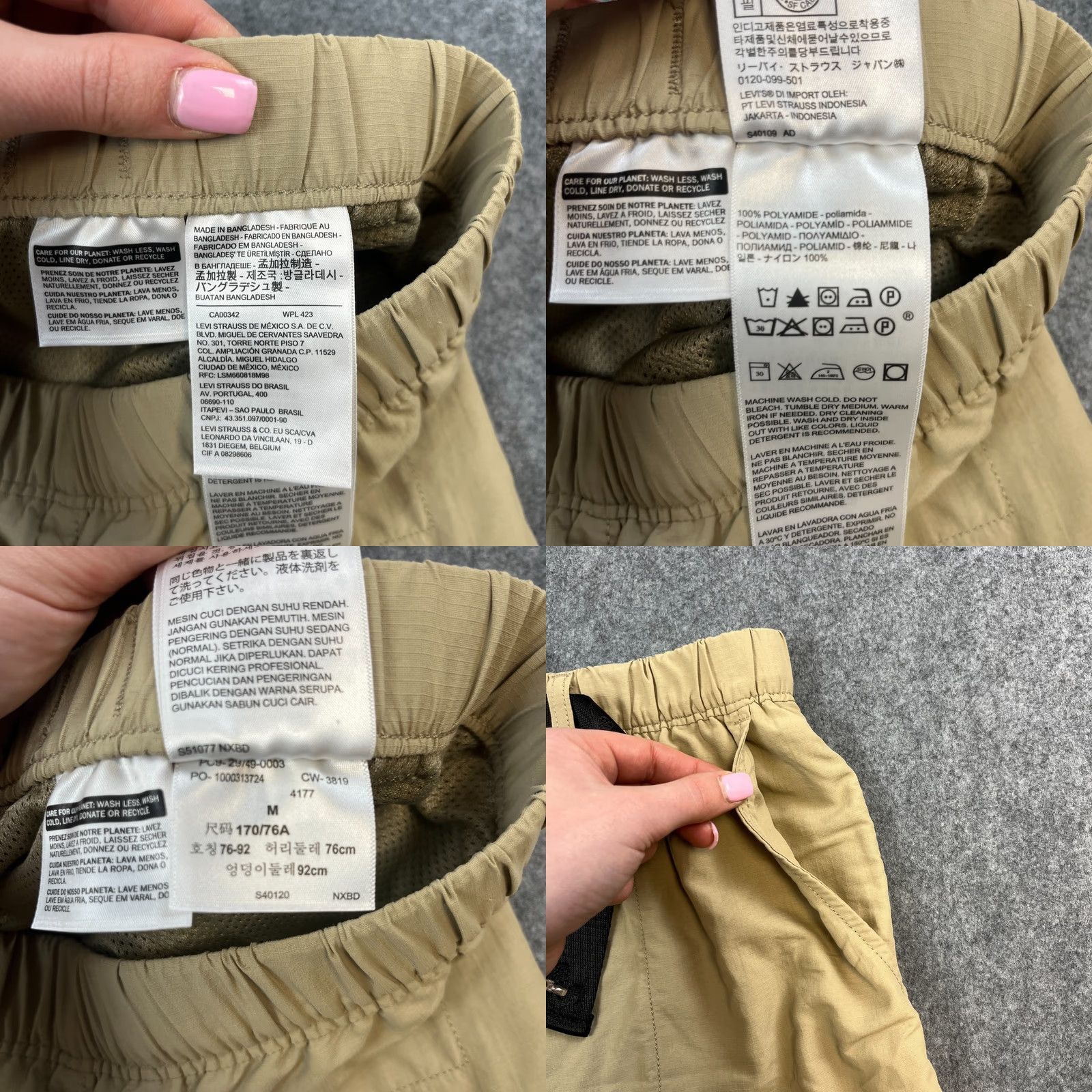 Levi's Levi's Mens Shorts Bermuda Regular Beige Pocket Pockets Logo Vil Medium? Size US 31 - 8 Thumbnail