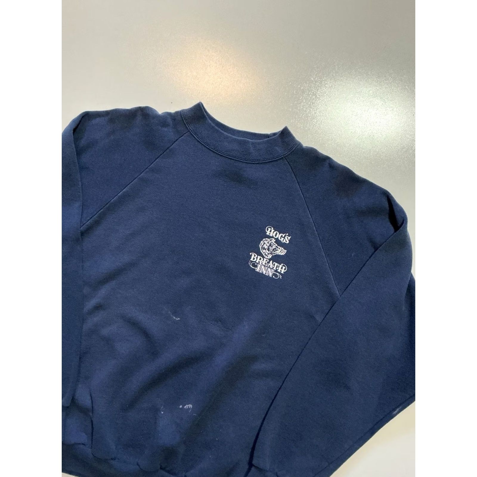 Hanes VINTAGE Hanes Sweatshirt Navy Blue Fleece Pullover Hogs Breath Inn Carmel By The Sea XL Mens Size US XL / EU 56 / 4 - 4 Thumbnail