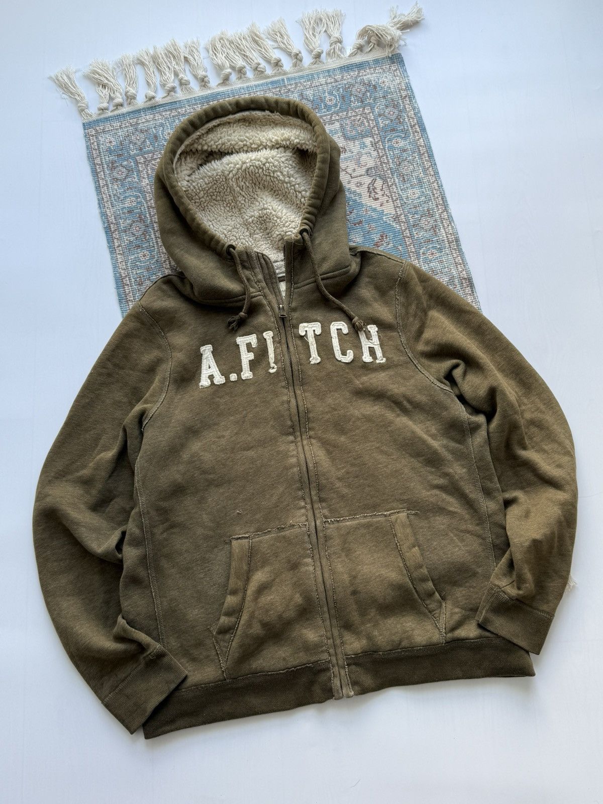 Abercrombie & Fitch Vintage Abercrombie & Fitch Y2K Fur Shearling Zip Hoodie Size US XXL / EU 58 / 5 - 1 Thumbnail