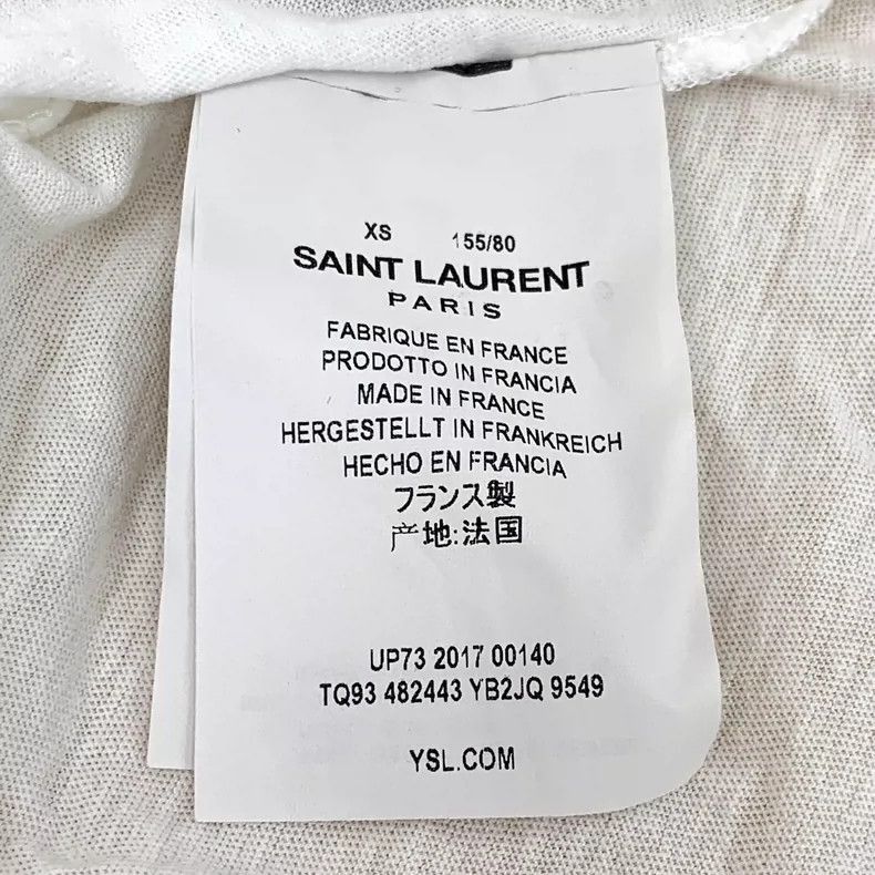 Saint Laurent Paris Saint Laurent White Letter Print Cotton T-Shirt-2507 Size US XS / EU 42 / 0 - 4 Thumbnail