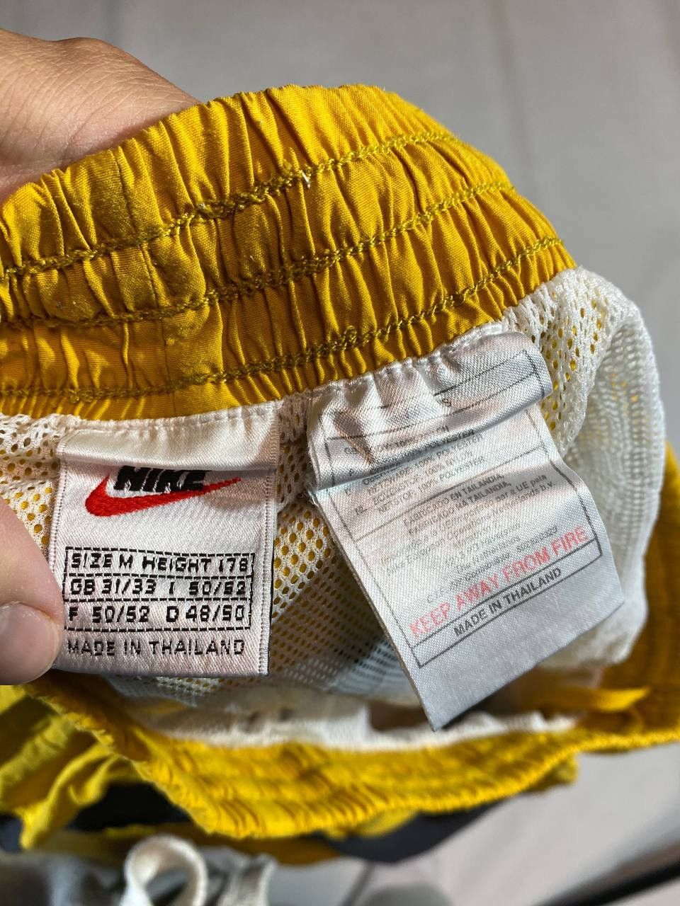Nike × Vintage 90s Vintage Yellow Nike Shorts Size US 32 / EU 48 - 7 Thumbnail
