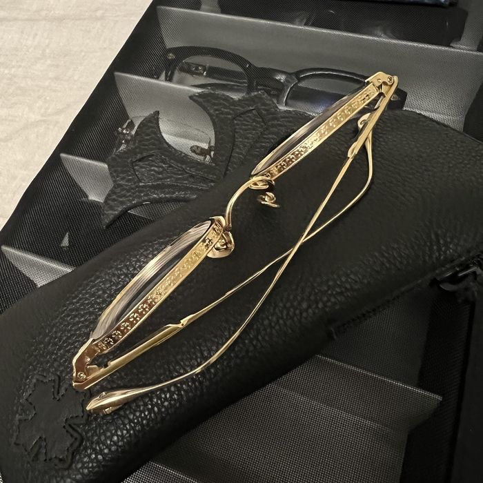 Chrome Hearts Chrome Hearts Thick Glasses Gold Black Sunglasses Grailed 3331