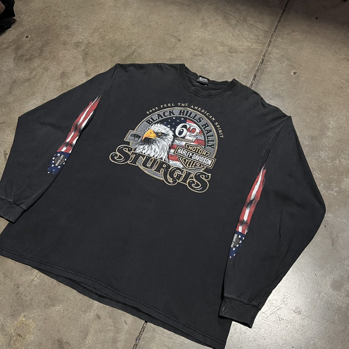 Vintage Vintage Harley Davidson Flag Long Sleeve Shirt Biker 90s Y2K Size US XXL / EU 58 / 5 - 2 Thumbnail