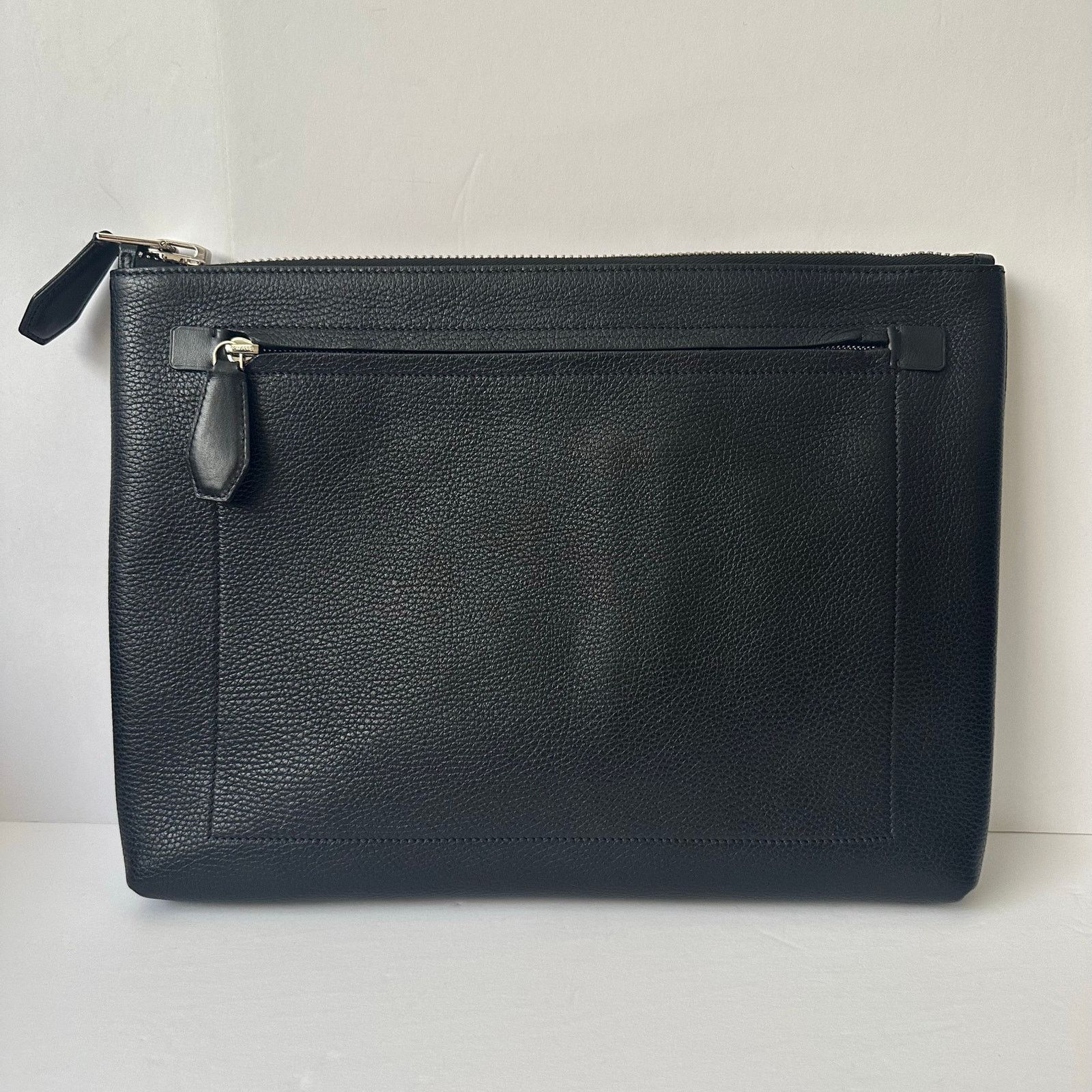 Tom Ford Buckley Leather Big Zip Clutch Black Pebbled Leather Size ONE SIZE - 7 Thumbnail