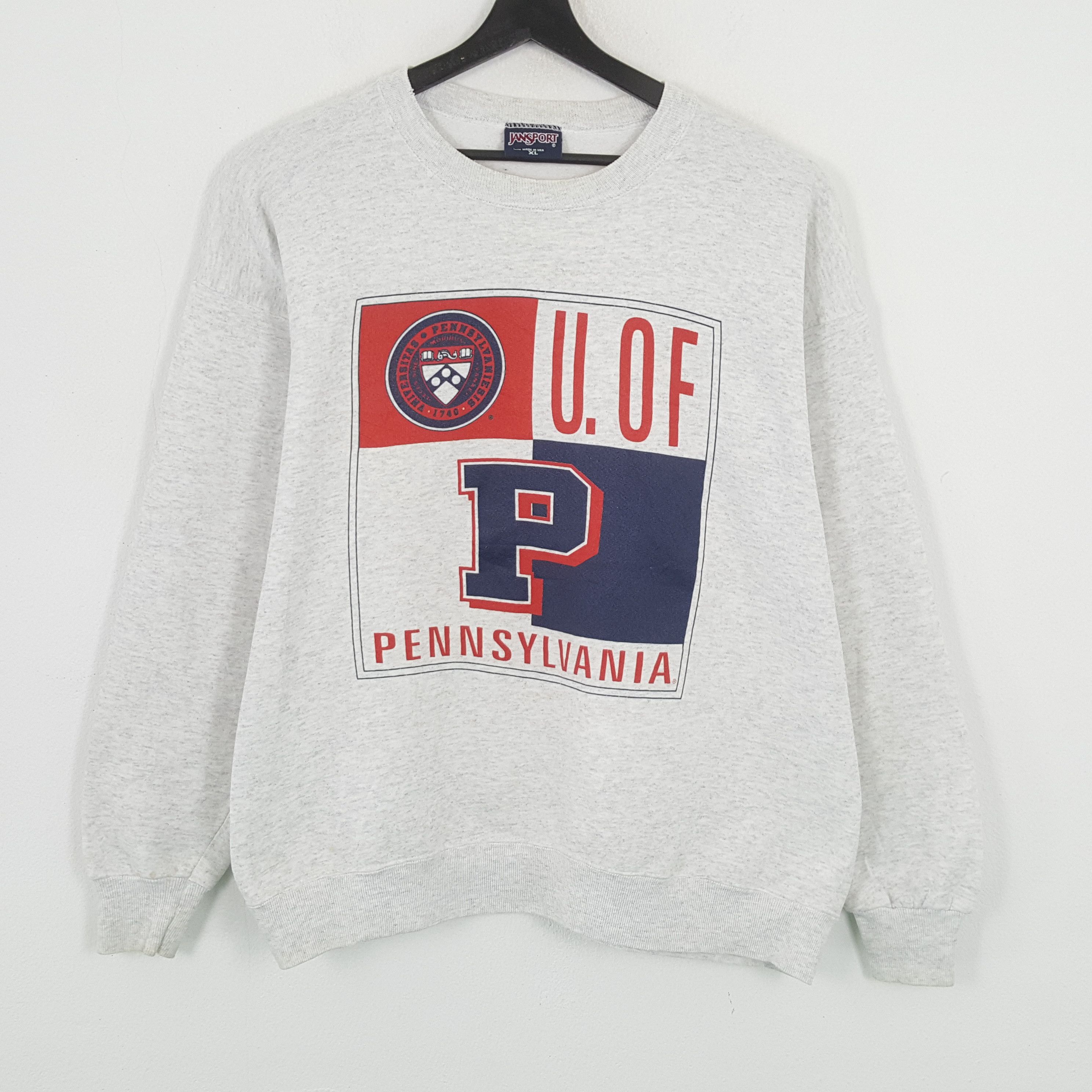 Jansport × Vintage UNIVERSITY OF PENNSYLVANIA Center Design Vintage Sweatshirt Size US XL / EU 56 / 4 - 1 Thumbnail