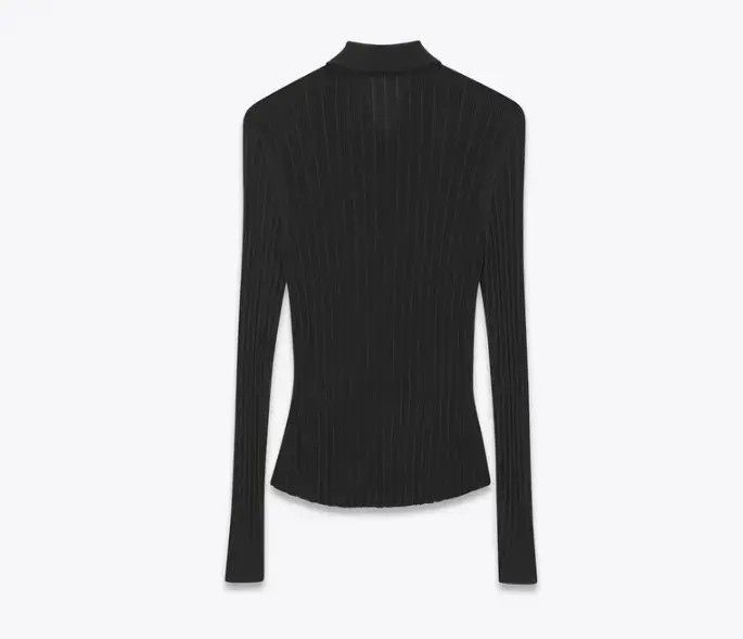 o1bcso1str1124 knitted Shirt In Ribbed Silk in Black