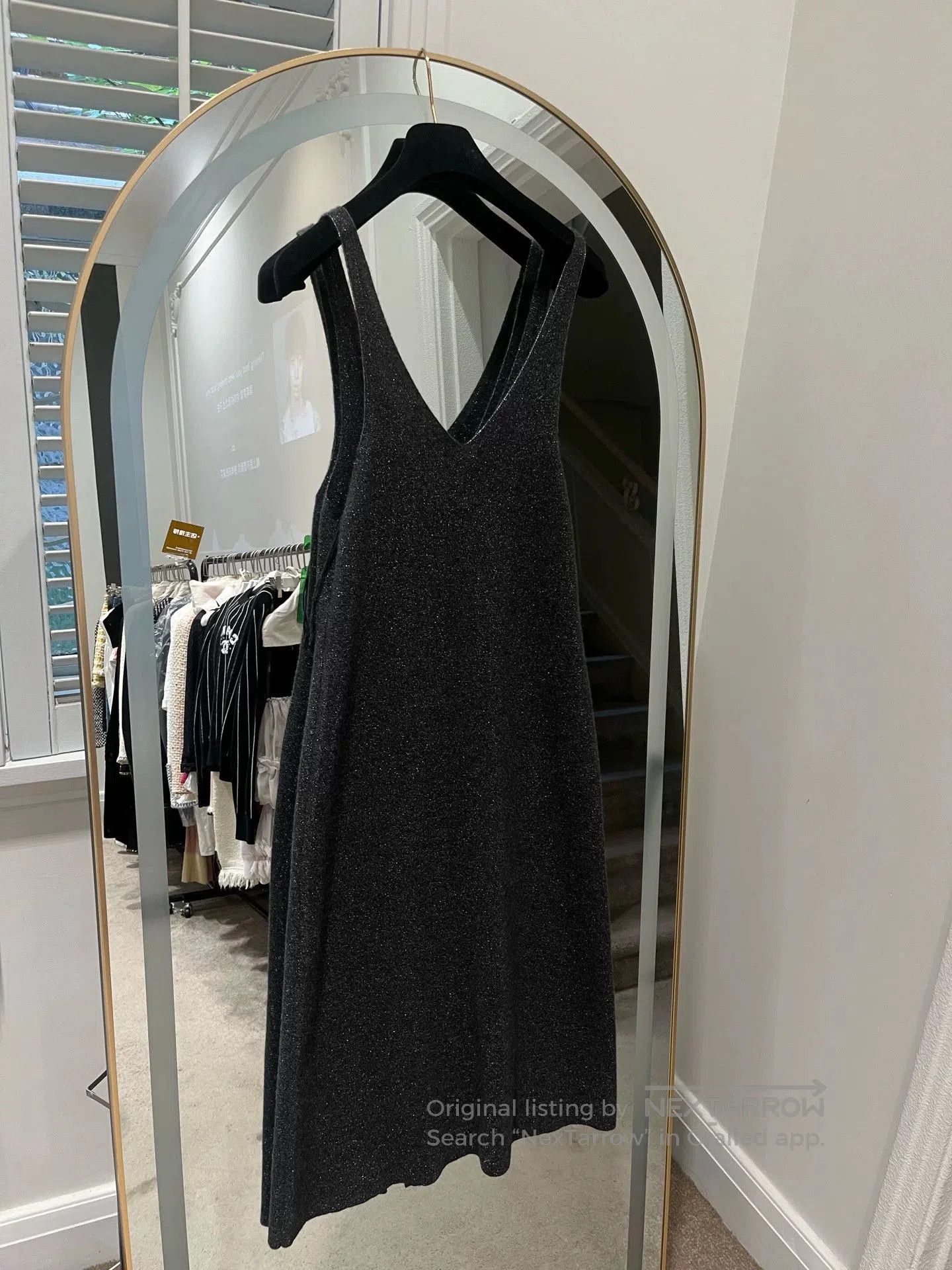 Chanel Chanel 23B Black Gray V-Neck Dress. Size US XS / EU 42 / 0 - 2 Thumbnail