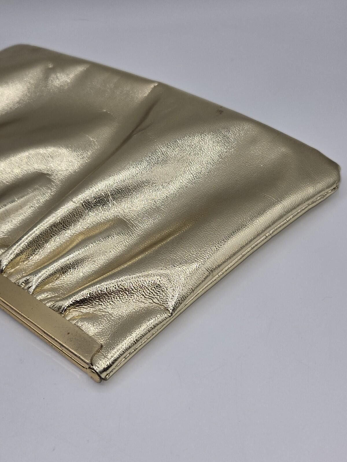 The Unbranded Brand Vintage Gold Metallic Clutch Evening Handbag Size ONE SIZE - 5 Thumbnail