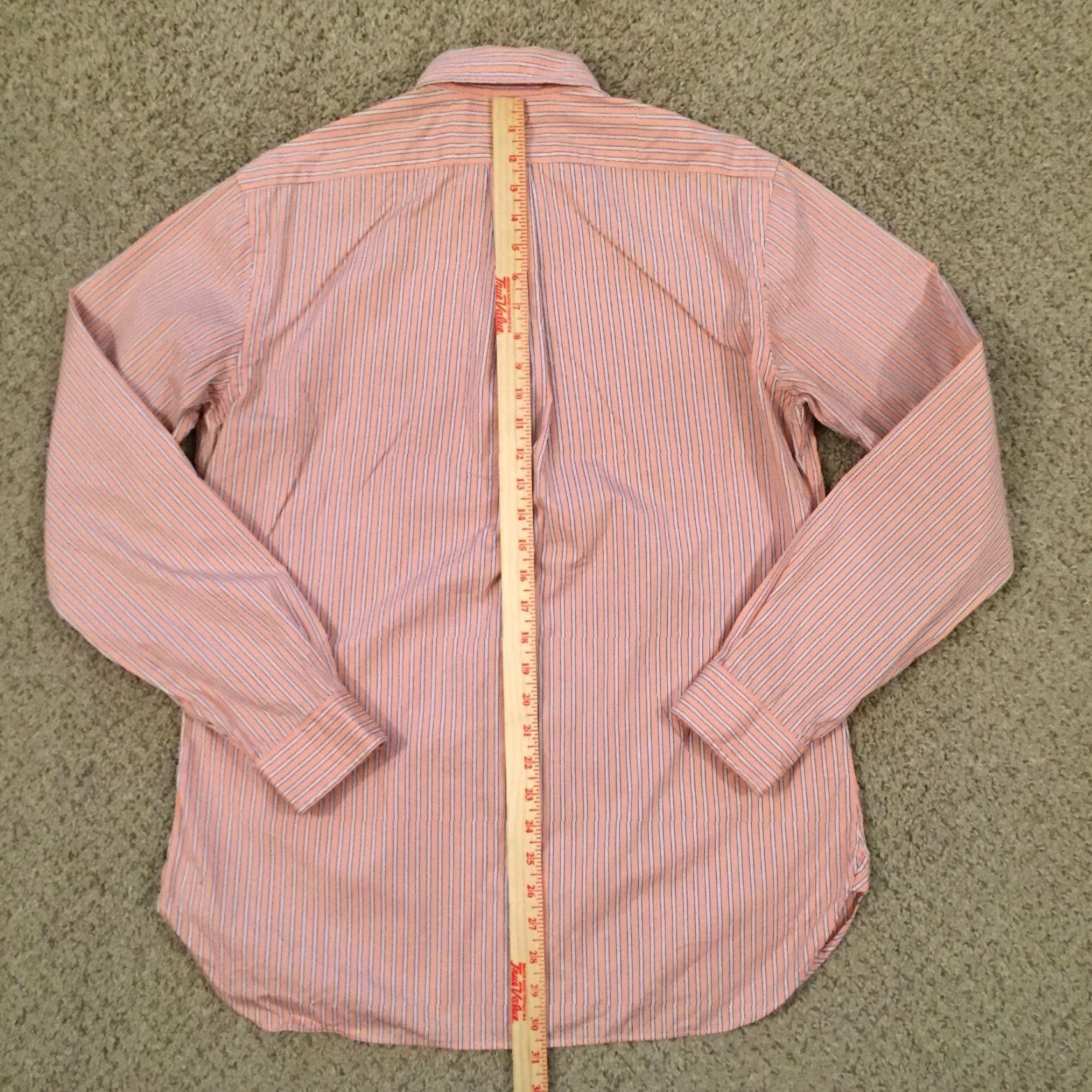 Ralph Lauren Ralph Lauren Shirt Mens 15.5 Orange Blue Striped Long Sleeve Button Up Size US L / EU 52-54 / 3 - 6 Thumbnail