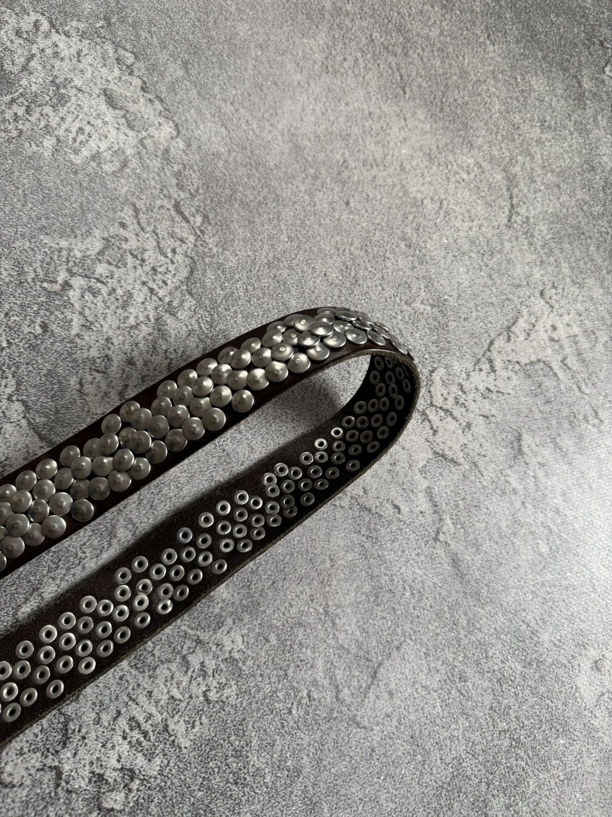 If Six Was Nine Retro leather metal rhinestones belt Y2K L.G.B. 90s opium Size ONE SIZE - 9 Thumbnail