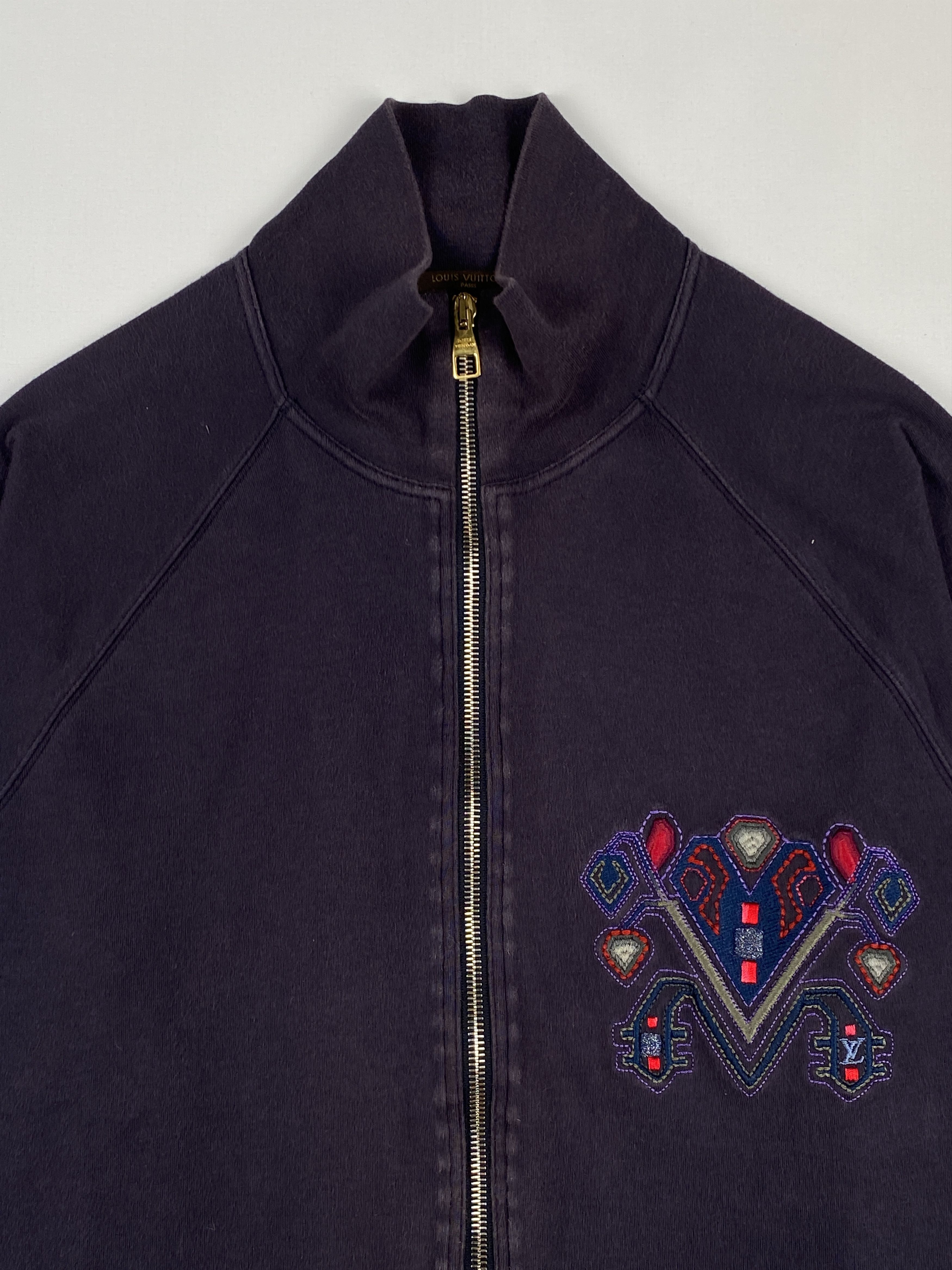 Louis Vuitton Embroidered Logo Mock Neck Track Jacket Size L / US 10 / IT 46 - 3 Thumbnail