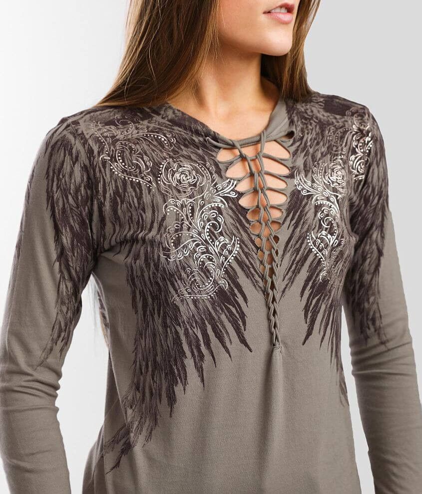 Affliction Danica Rose Braided Long Sleeve Size L / US 10 / IT 46 - 2 Thumbnail