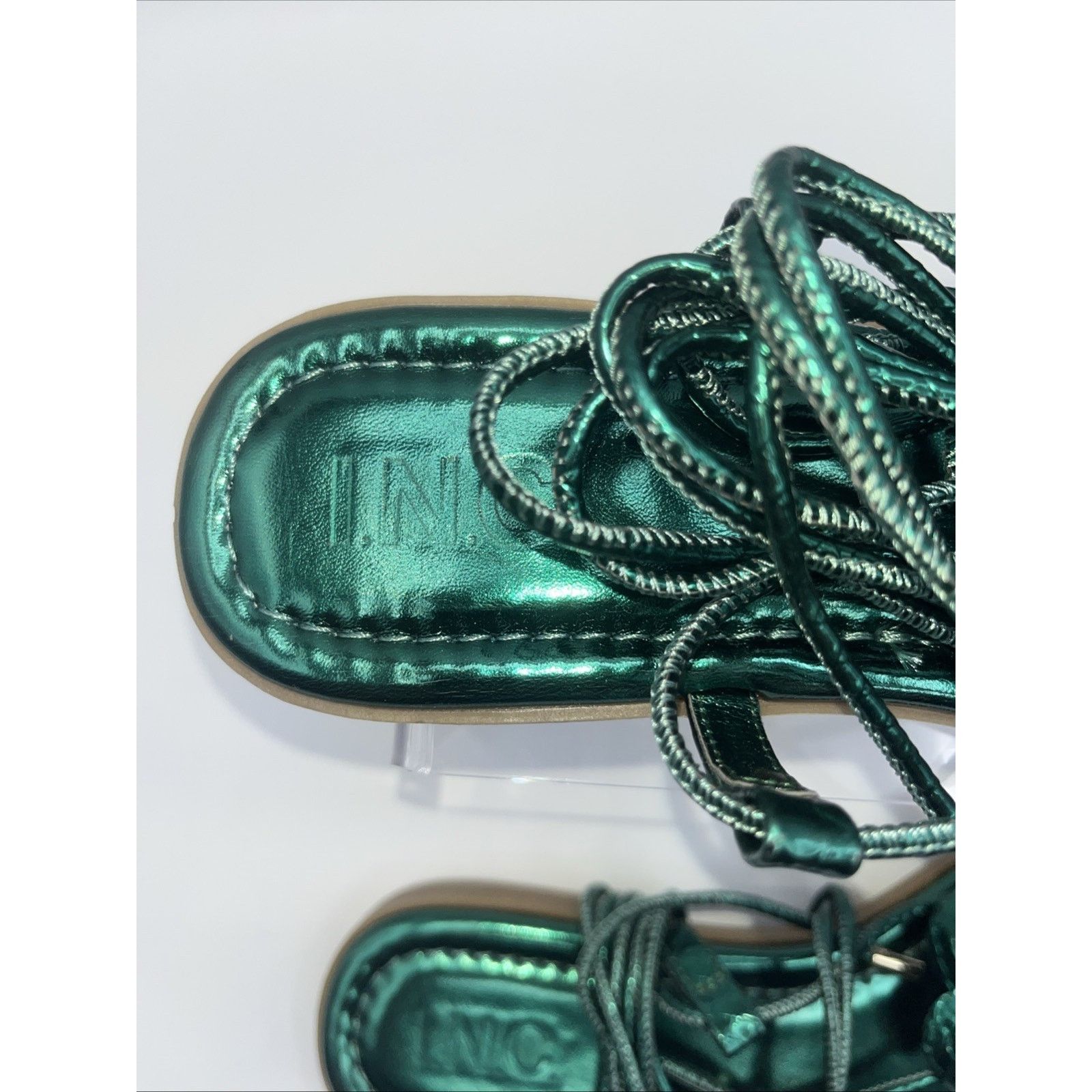Other I.N.C. Womens Gilma Flower Flat Green 9M Viking Gladiator Size US 9 / IT 39 - 10 Thumbnail