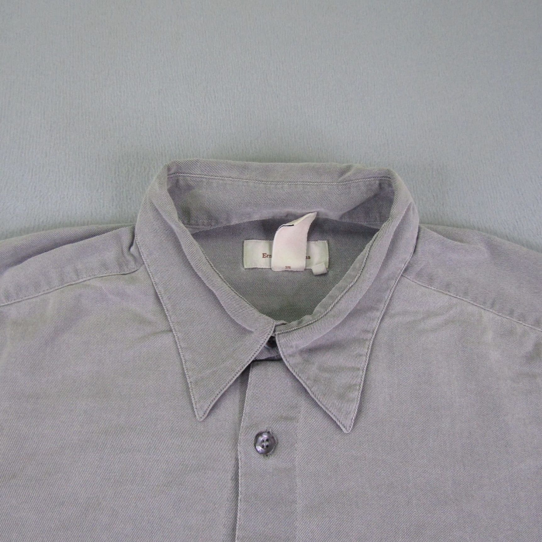 Ermenegildo Zegna VINTAGE Ermenegildo Zegna Shirt Mens Large Gray Long Sleeve Button Up Cotton Lyocell Size US L / EU 52-54 / 3 - 2 Thumbnail