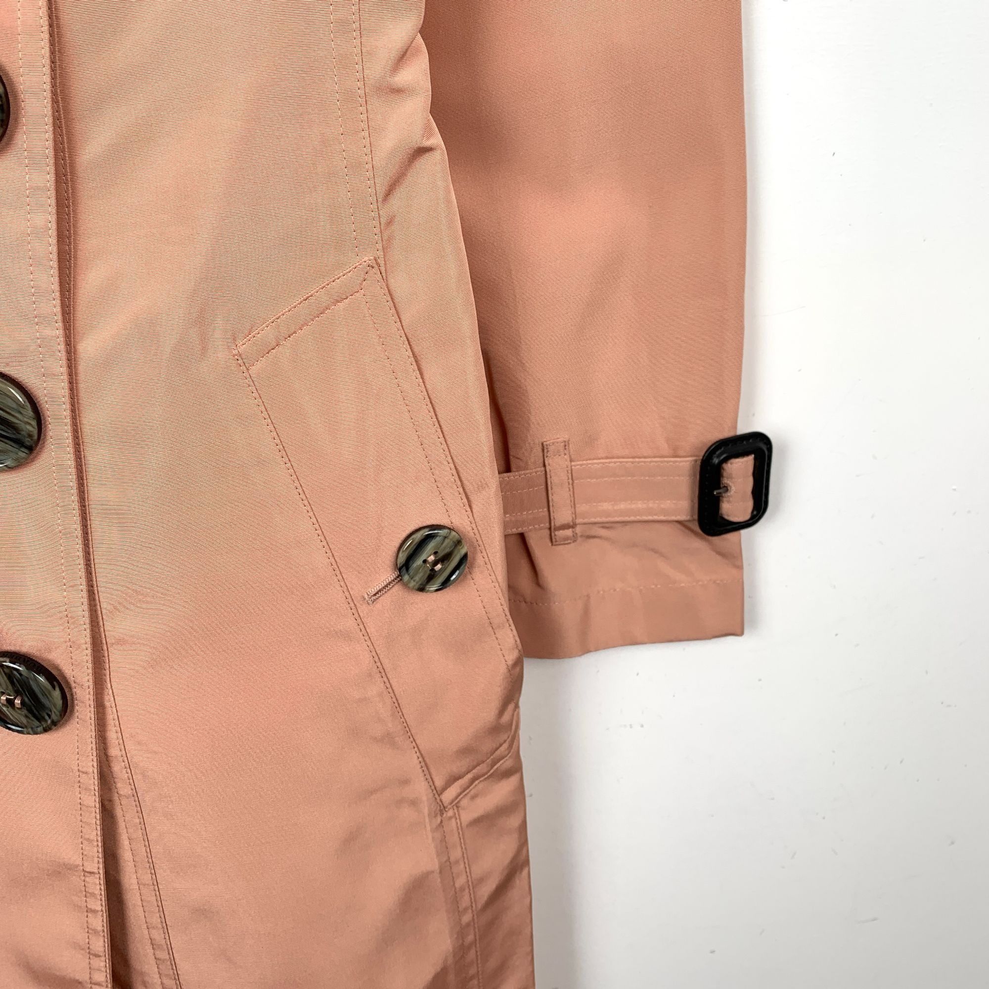 Burberry Burberry Womens Flesh Pink Mulberry Silk Double-Breasted Bel Size XS / US 0-2 / IT 36-38 - 5 Thumbnail