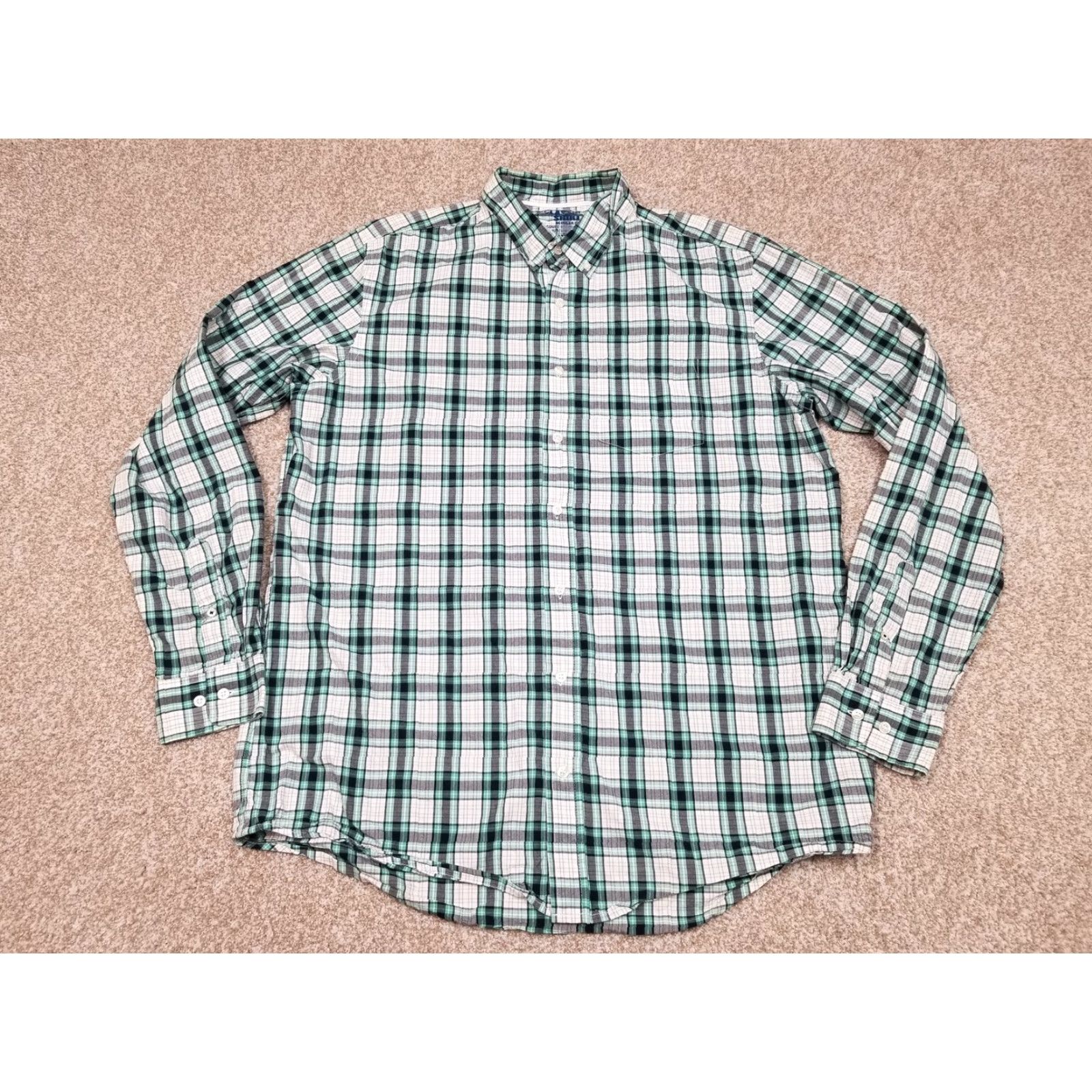 Old Navy VINTAGE Old Navy The Classic Shirt Mens XL Green Plaid Long Sleeve Button-Down Size US XL / EU 56 / 4 - 2 Thumbnail