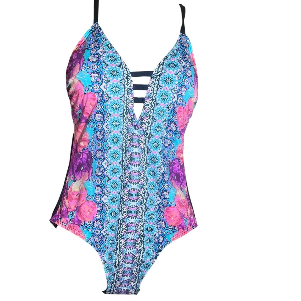 Other Eomenie NWT Blue & White Swimsuit Sz Large Adjustable Strap Size ONE SIZE - 2 Thumbnail