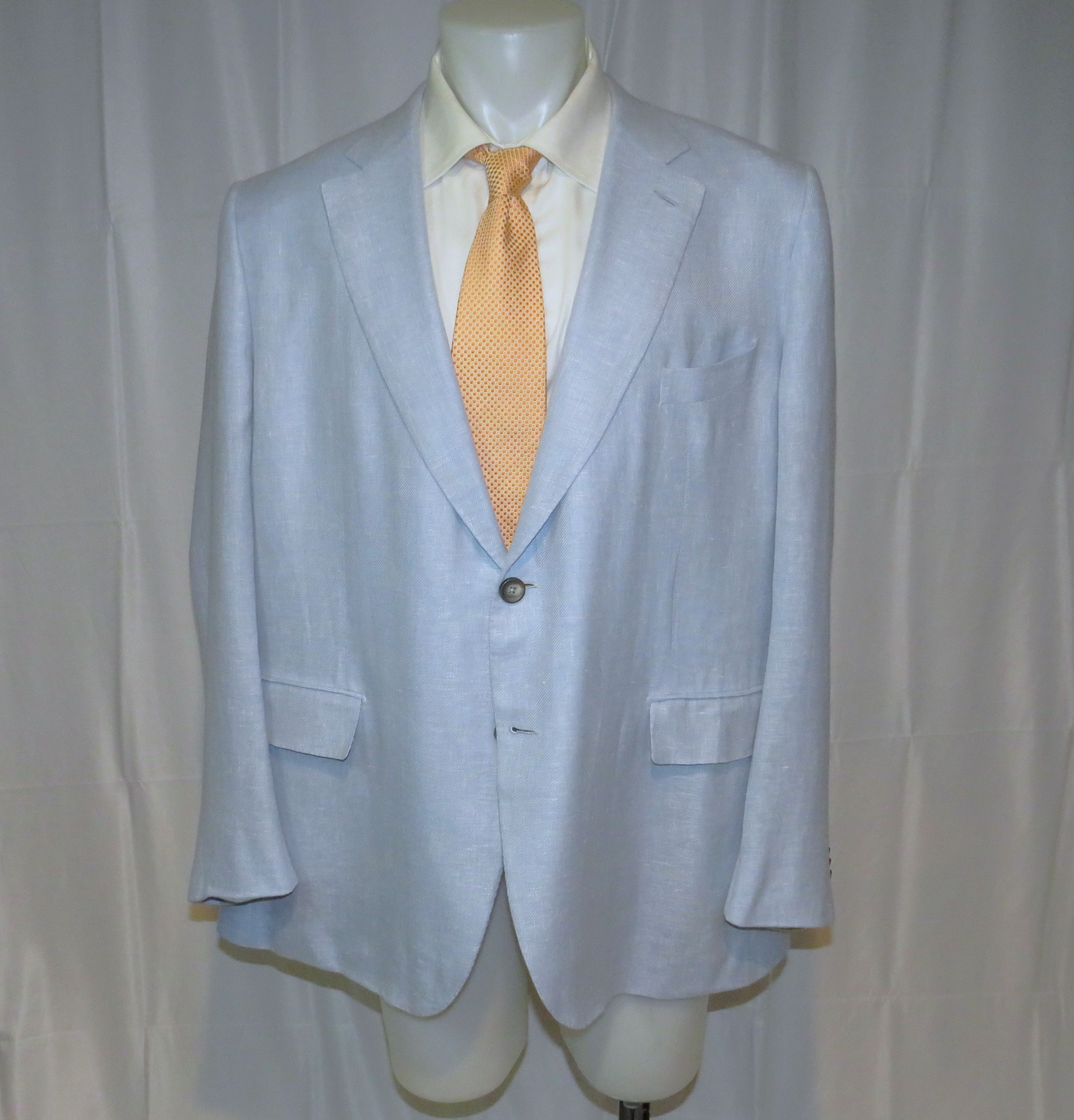 Ermenegildo Zegna Su Misura Couture Seafoam Current Silk Blend Sport Coat 50R Size 50R - 1 Thumbnail