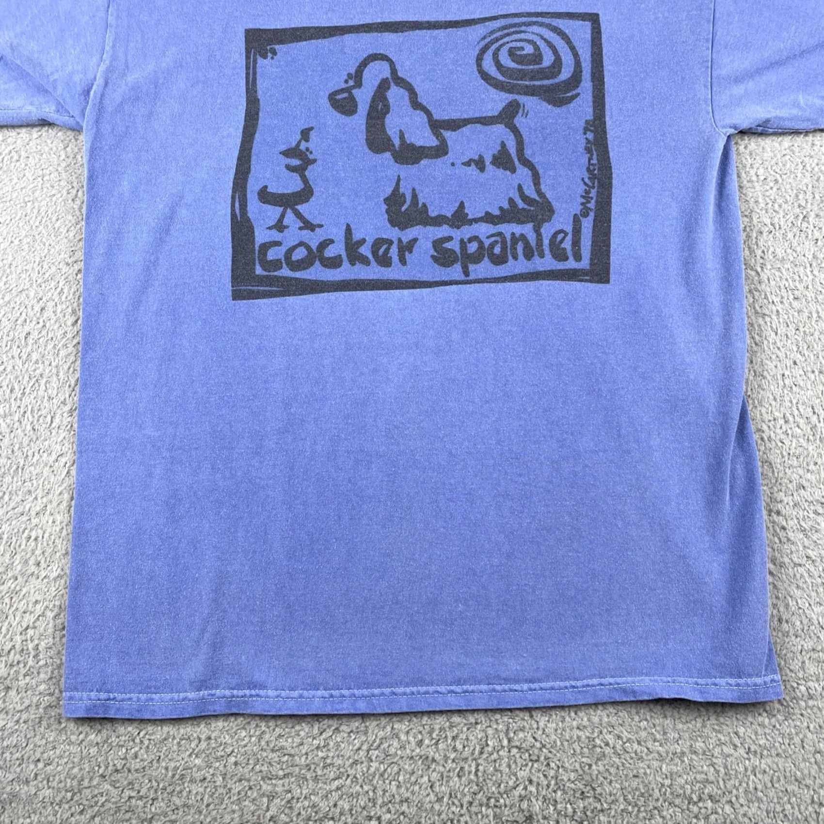 Gildan VINTAGE Gildan Blue Large T Shirt Cavern Canines Cocker Spaniel Dog Puppy Graphic 90s Mens Size US L / EU 52-54 / 3 - 7 Thumbnail