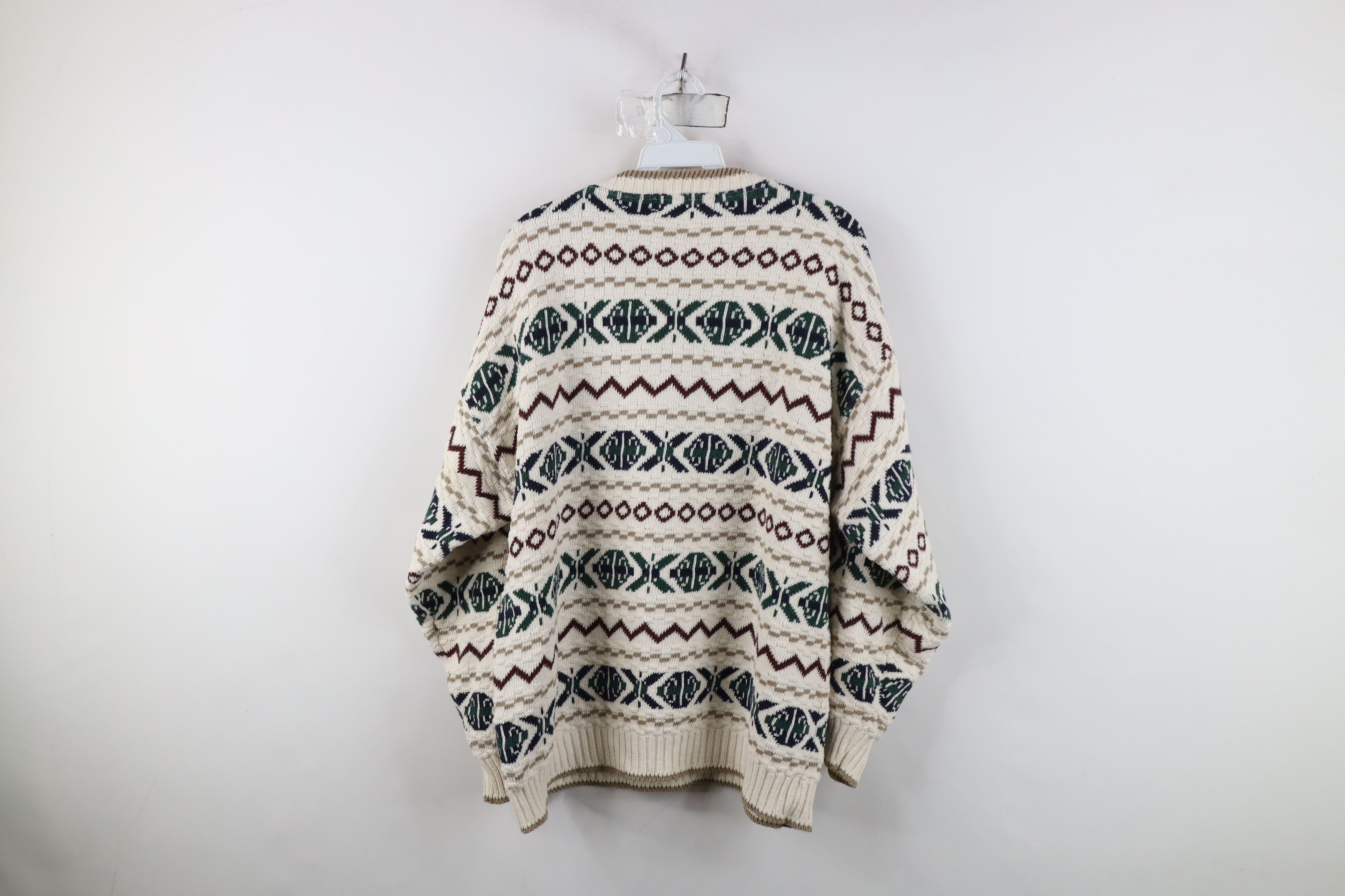 Vintage Vintage 90s Streetwear Cotton Knit Fair Isle Sweater USA Size US L / EU 52-54 / 3 - 10 Thumbnail
