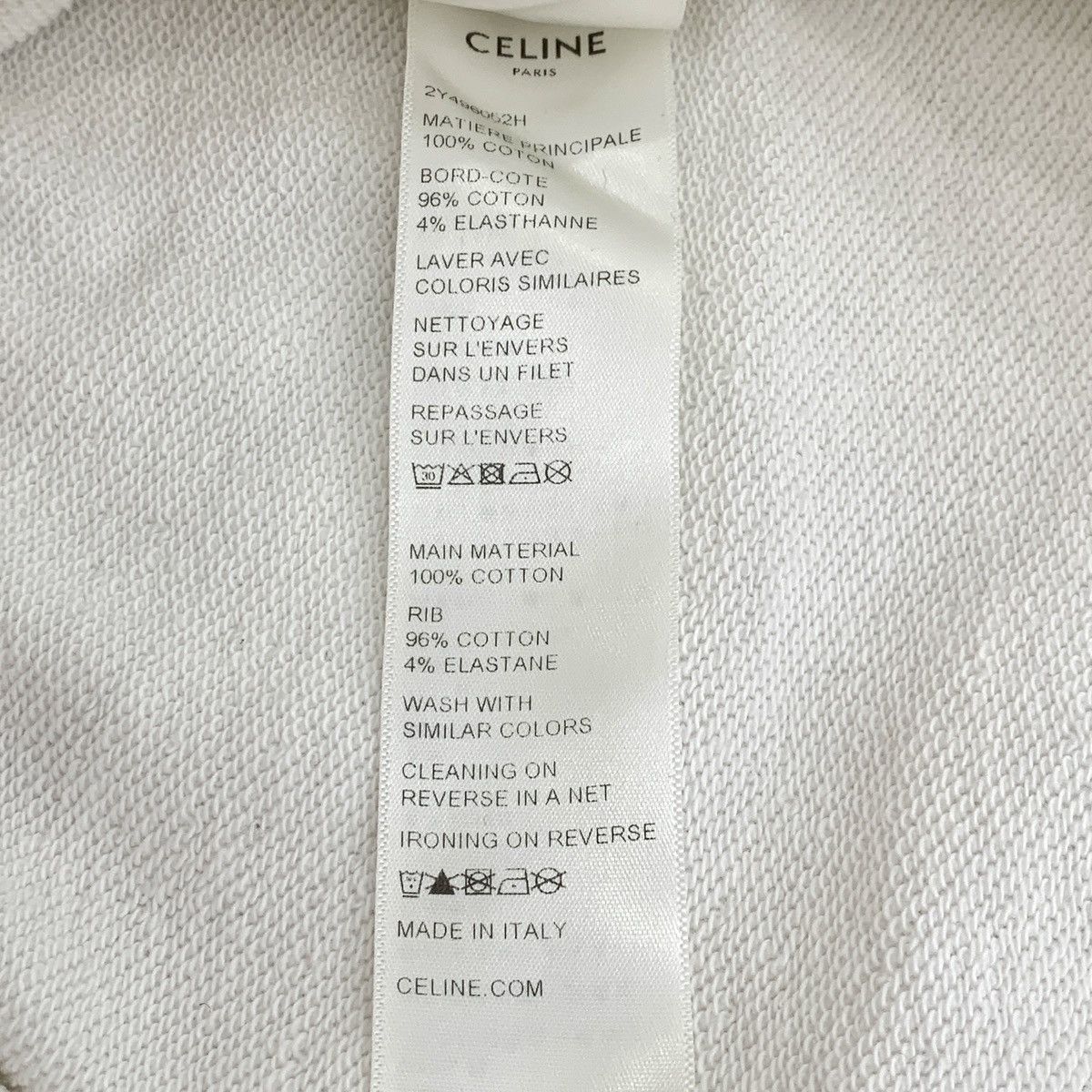 Celine Celine White Logo Printed Cotton Hooded Zip-Up Jacket K26WX Size L / US 10 / IT 46 - 8 Thumbnail