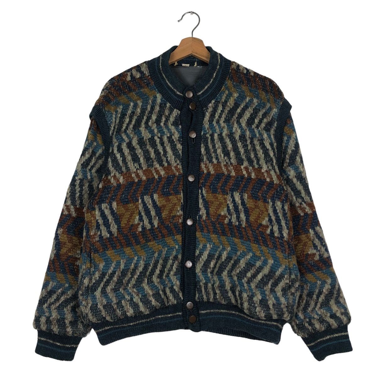 🔥Vintage Bomber Cardigan Jacket Japan Coogi Design