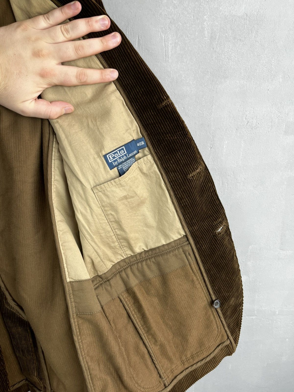 Ralph Lauren Rare Vintage Polo Ralph Lauren Corduroy Blazer Leather Size 40R - 7 Thumbnail