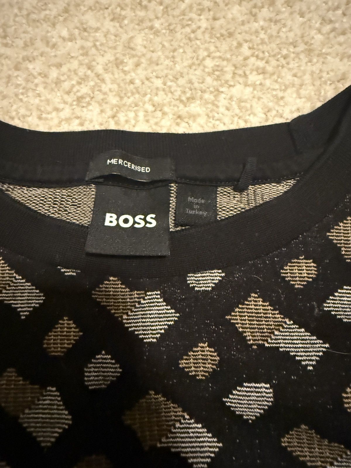 Hugo Boss Hugo Boss Logo-Print Jacquard Cotton T-Shirt Size US M / EU 48-50 / 2 - 4 Thumbnail