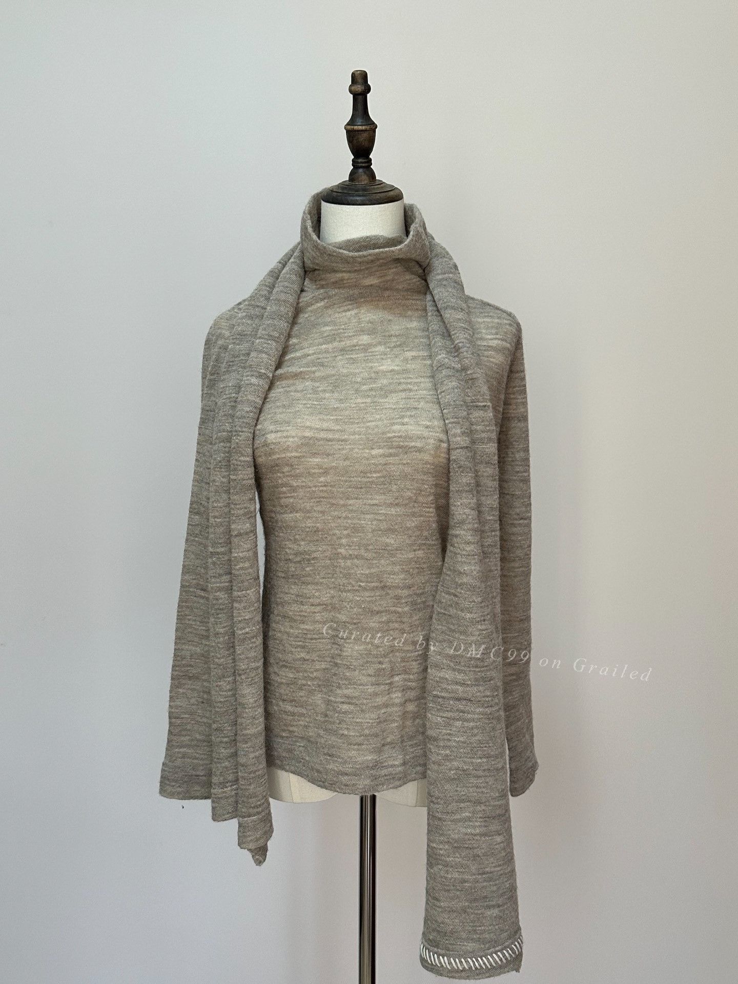 Yohji Yamamoto Yohji Yamamoto Detachable Scarf Knit Sweater Size US M / EU 48-50 / 2 - 1 Thumbnail
