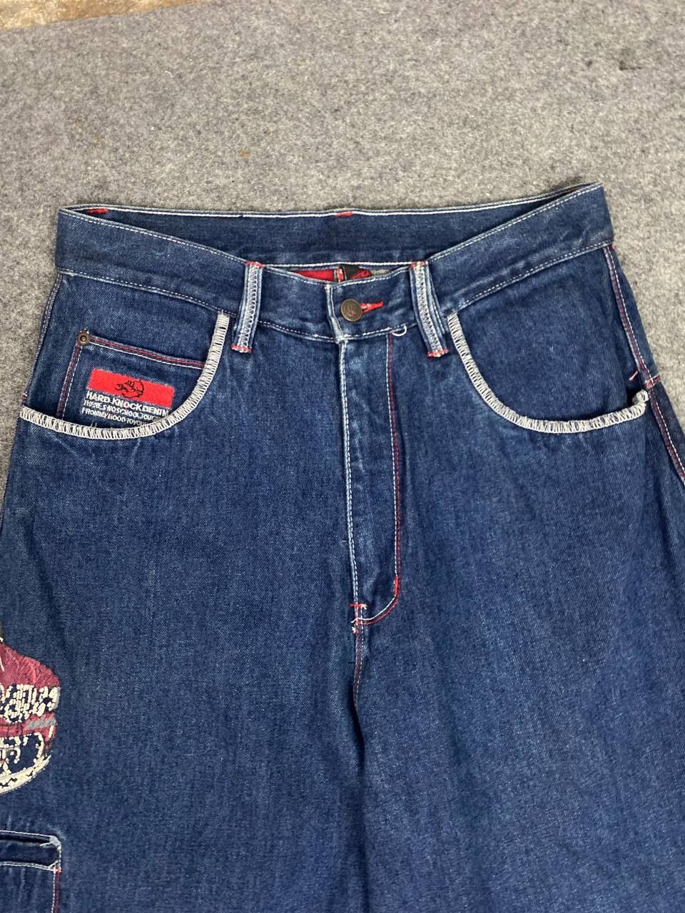 JNCO vintage school of hard knocks baggy denim embroided Size US 33 - 9 Thumbnail