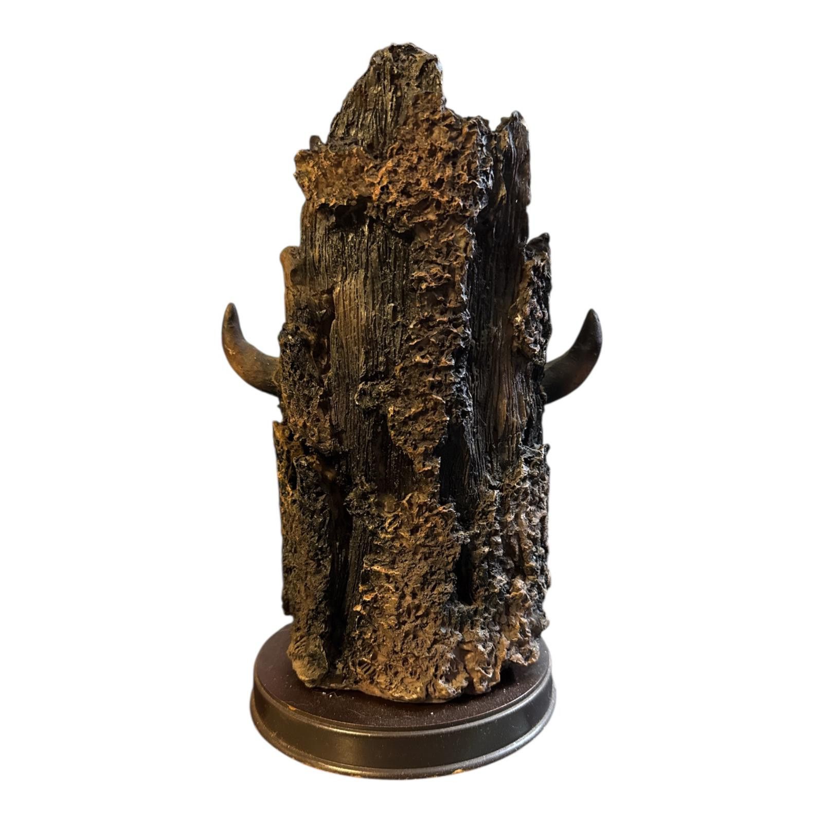 Unknown London Native American Style Buffalo Head Bust Sculpture with Feath Size ONE SIZE - 2 Thumbnail