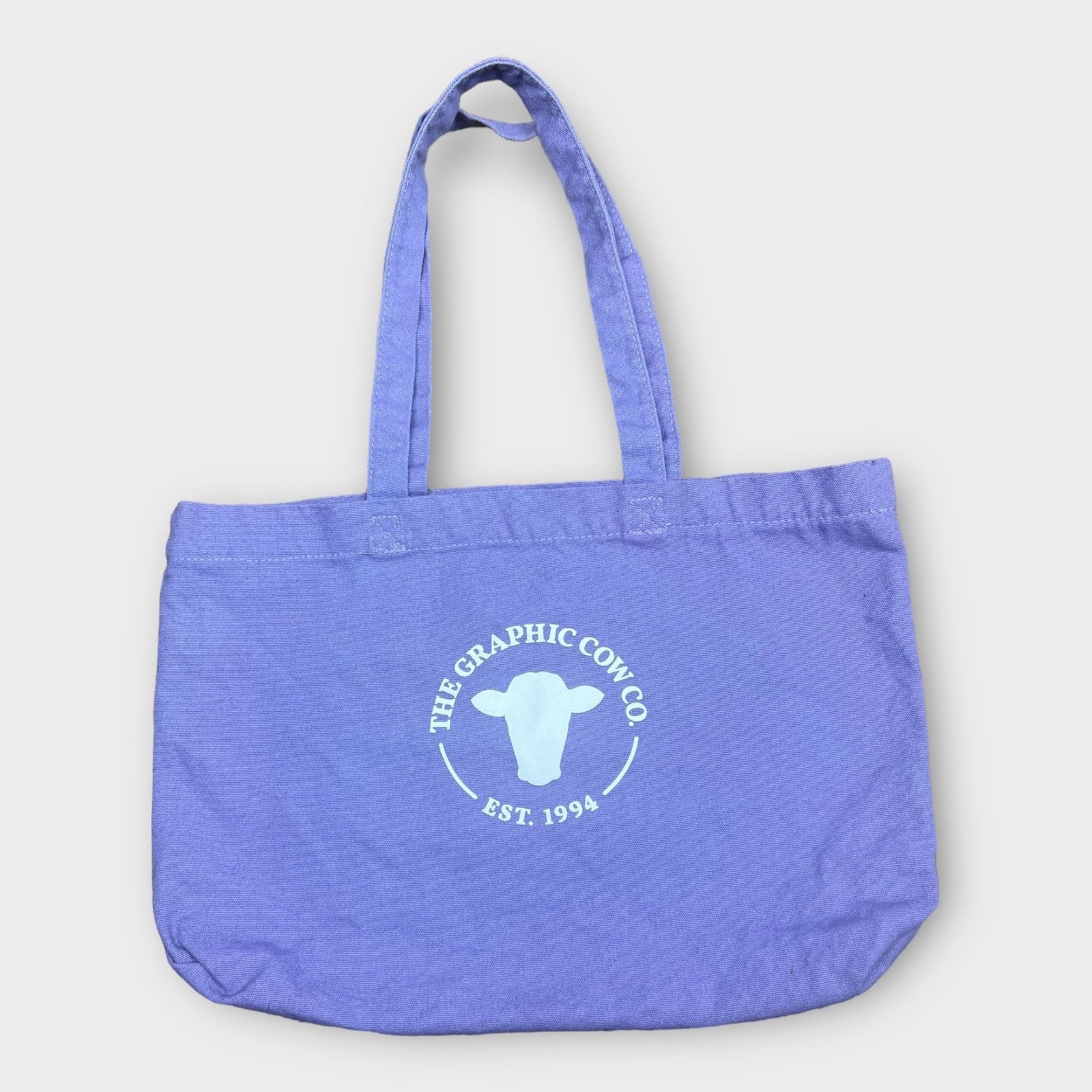Vintage The Graphic Cow Co. Small Lavender Canvas Tote Logo Size ONE SIZE - 5 Thumbnail