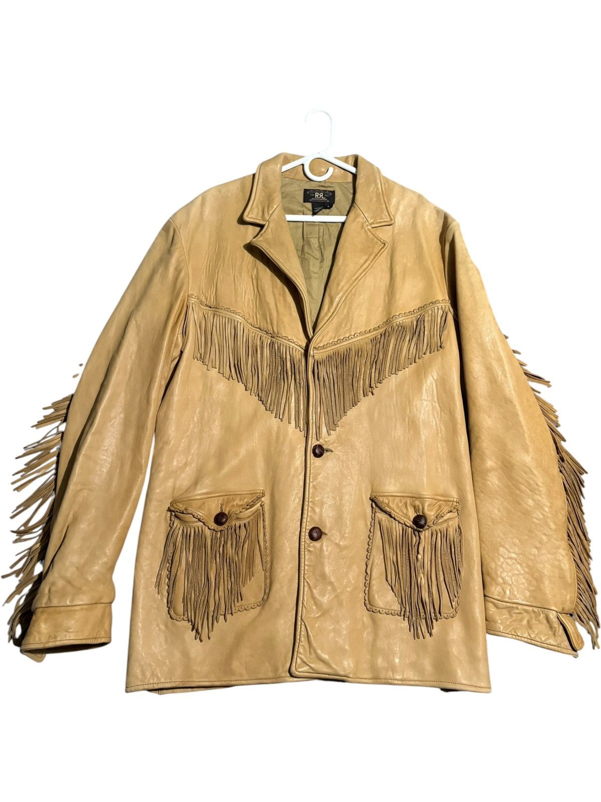 RRL Ralph Lauren Fringe Duster Leather Jacket Western cowboy