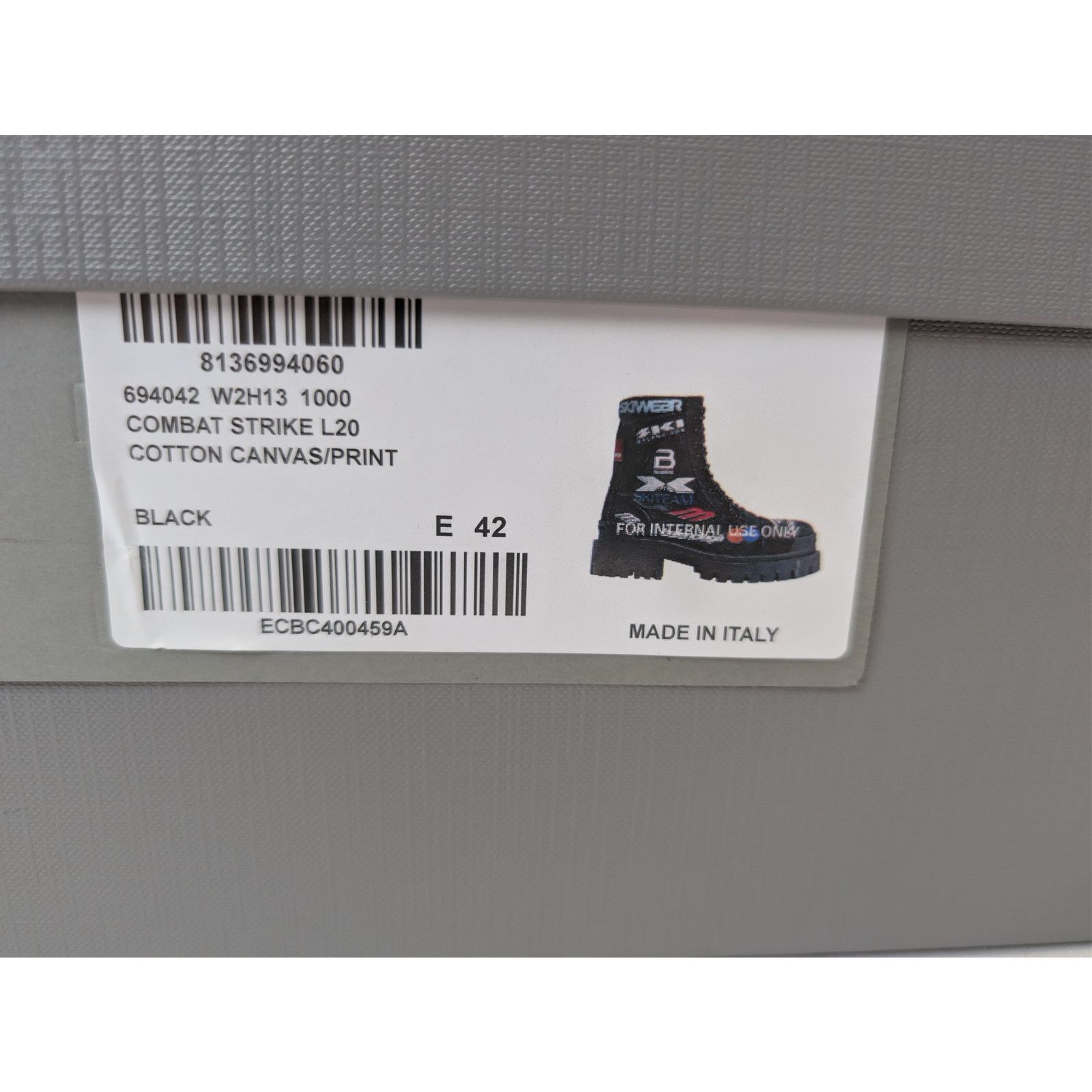 Balenciaga o1rshd1 Q:2 / Combat Strike L20 Cotton Canvas/Print Boot Size US 9 / EU 42 - 23 Thumbnail