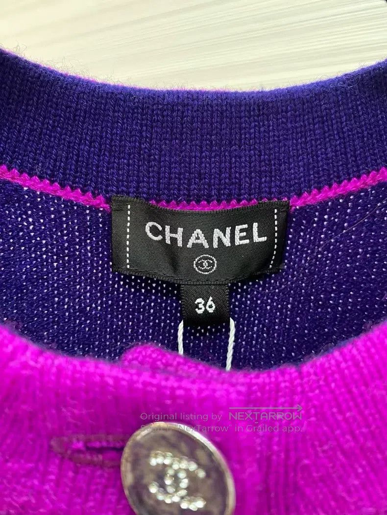 Chanel Chanel Cashmere colour-blocked knitted short sleeves Size XS / US 0-2 / IT 36-38 - 3 Thumbnail